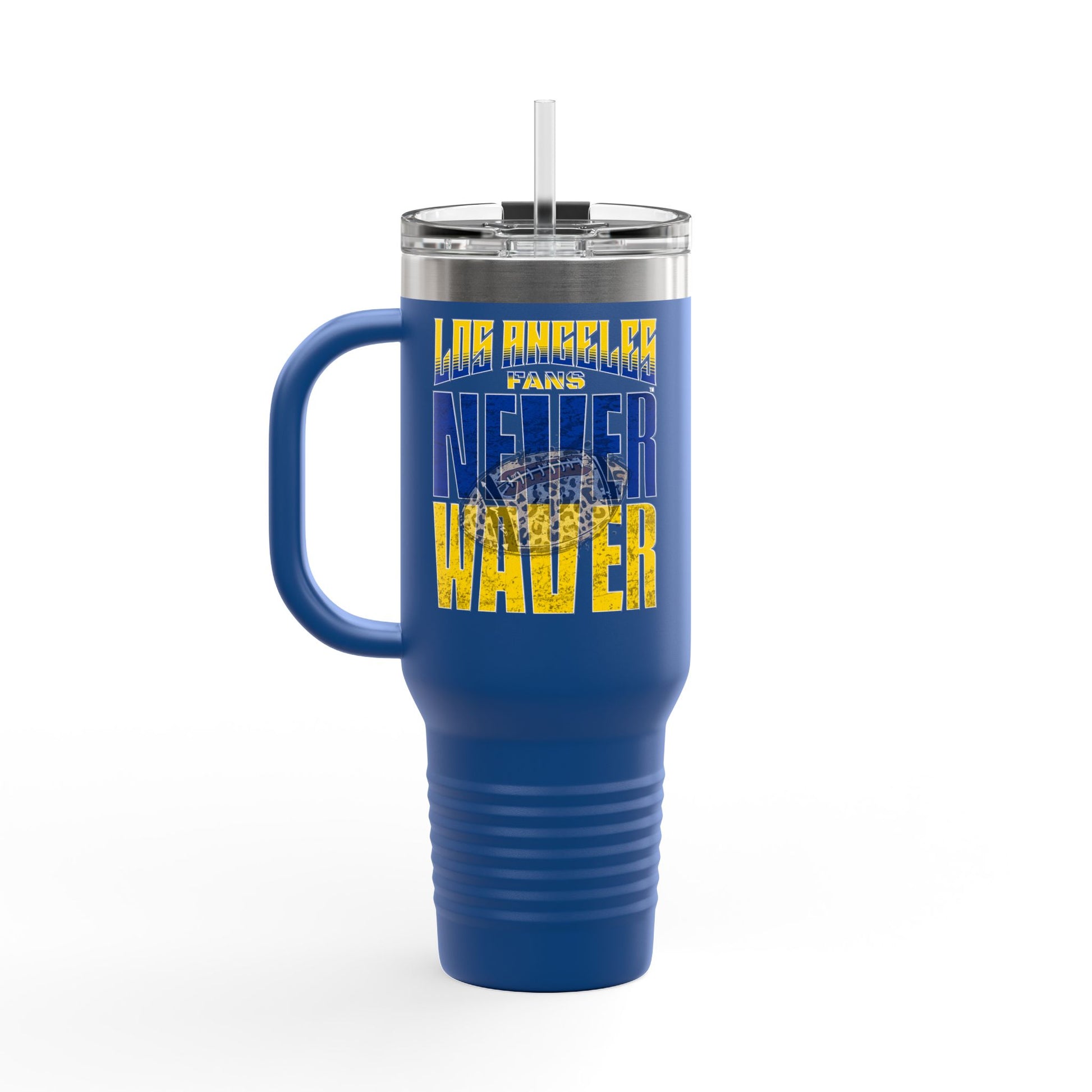 Los Angeles Fans Never Waver W-Leopard Football Insulated Travel Mug, 40oz - Never Waver
