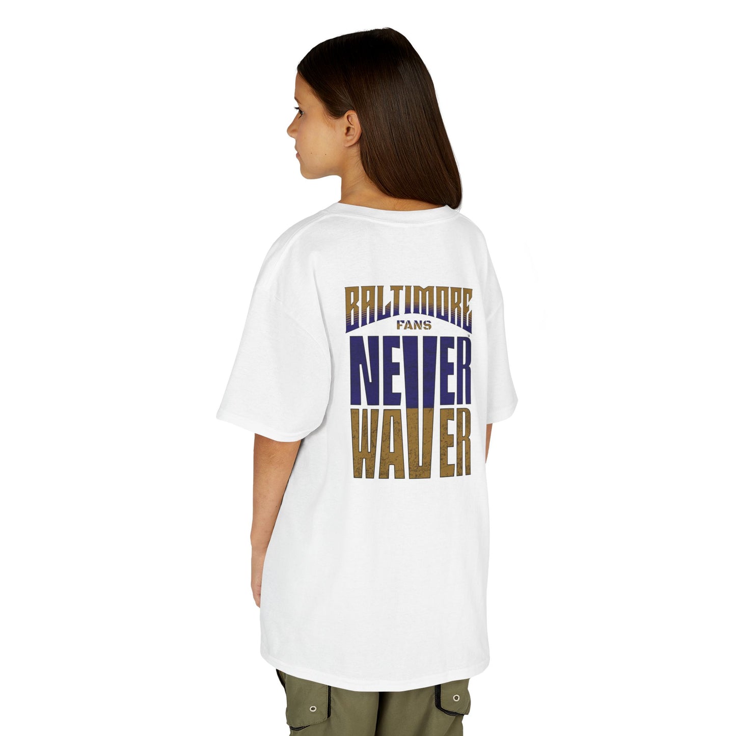 Baltimore Fans Never Waver Kids Heavy Cotton™ Tee - Never Waver