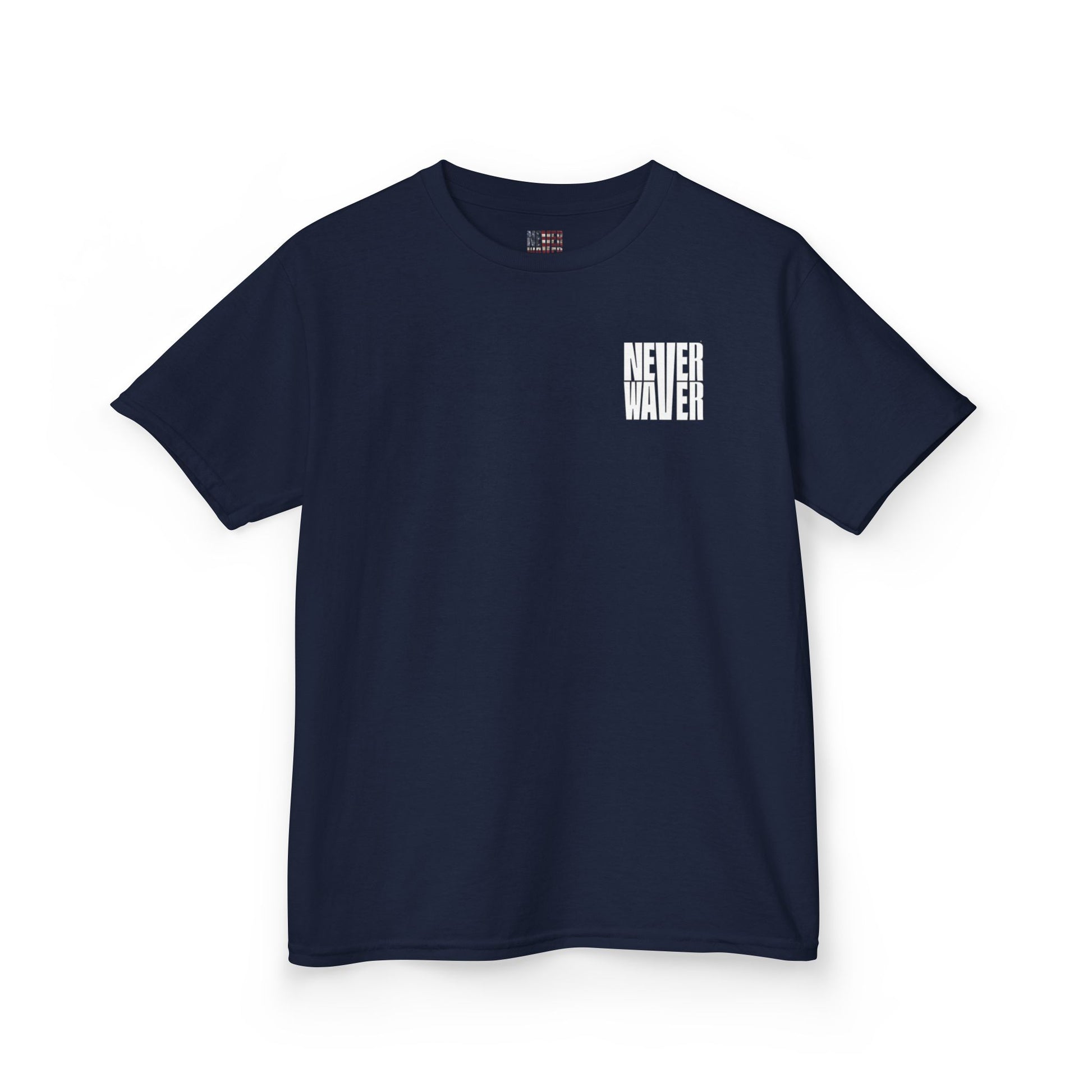 Kids Golf Tee -Never Waver” Jesus a bold, eye-catching design that reflects a steadfast faith and confidence in Christ. - Never Waver