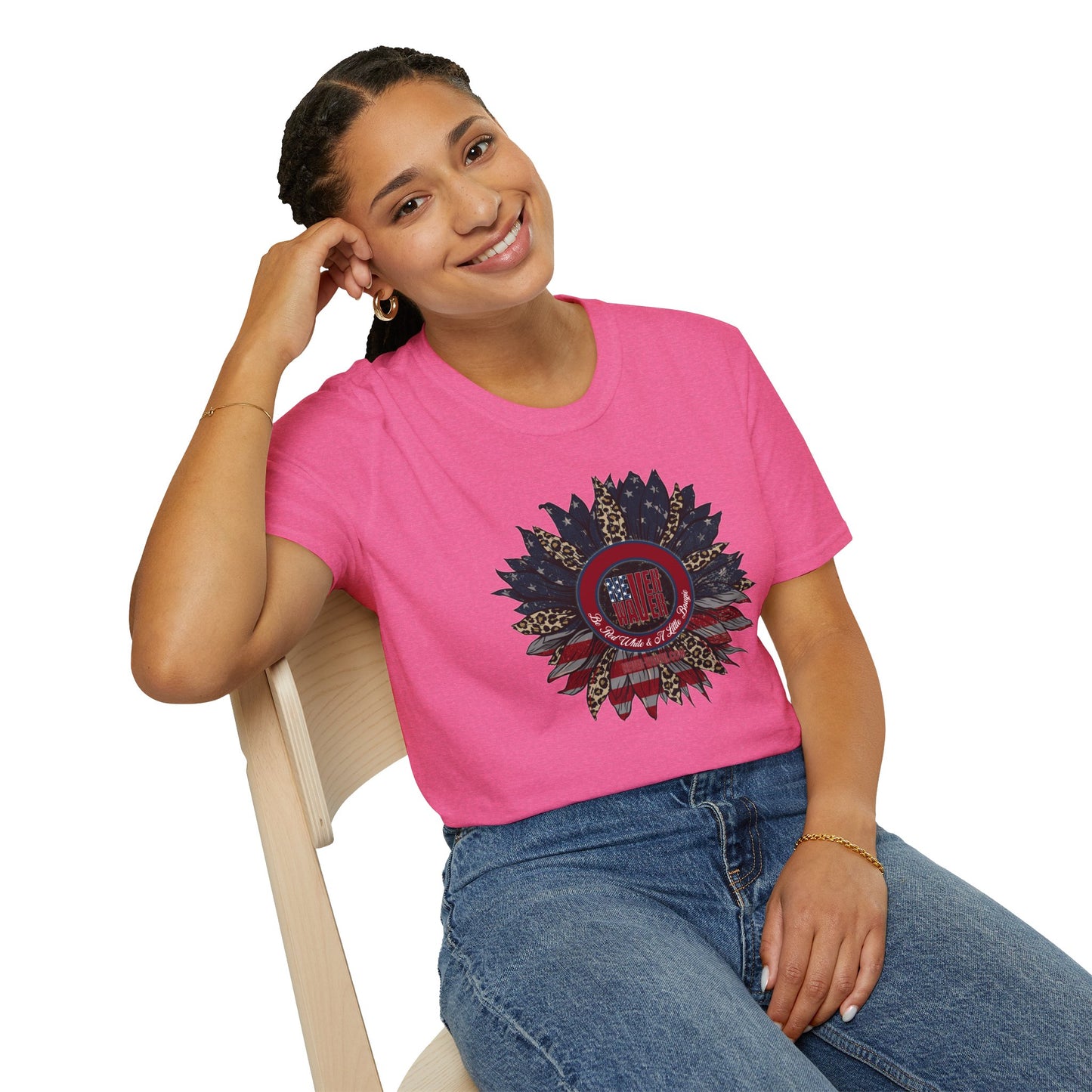 Never Waver Be Red White & a Little Bougie Unisex Softstyle T-Shirt - Never Waver