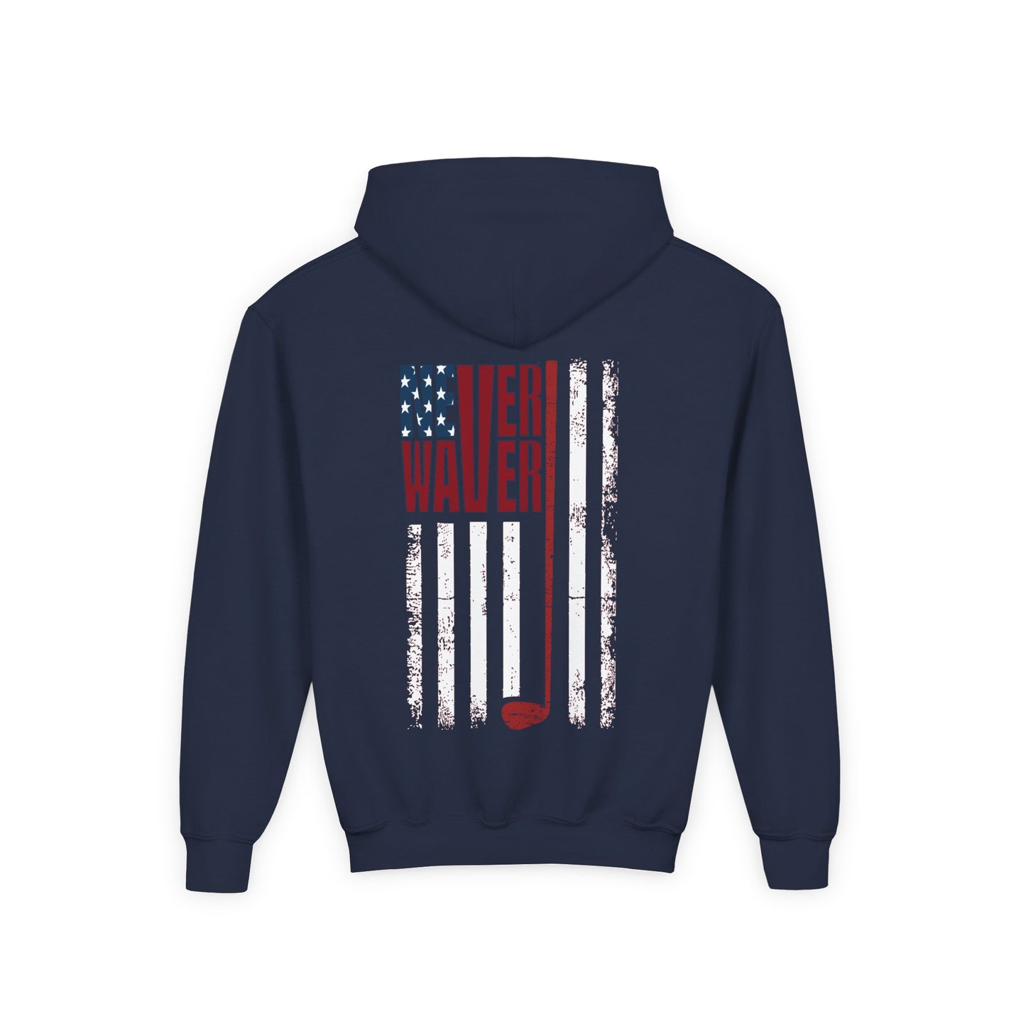 Youth Golf Hoodie - "Never Waver Golf" Sweatshirt for Young Golfers - Never Waver