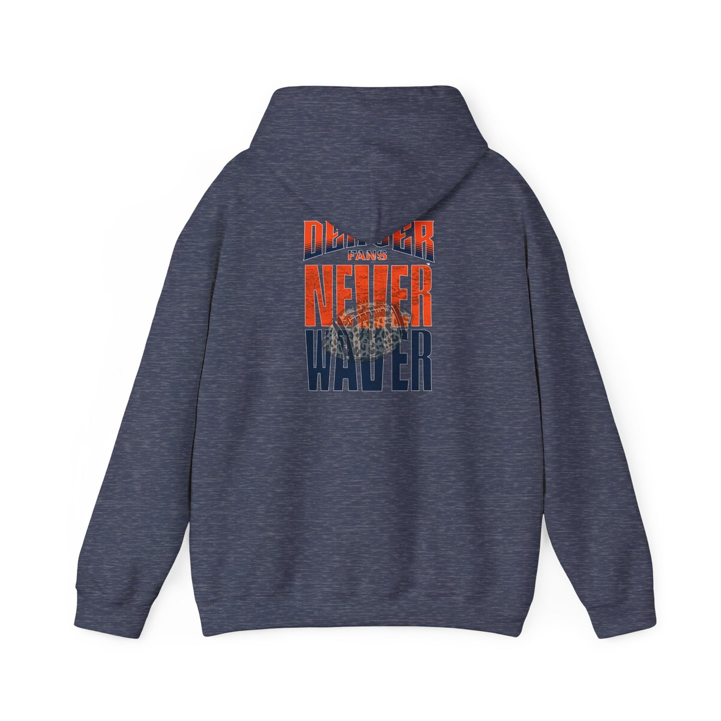 Unisex Heavy Blend™ Hooded Sweatshirt - Denver Fans Never Waver W Leopard Football Motivation - Never Waver
