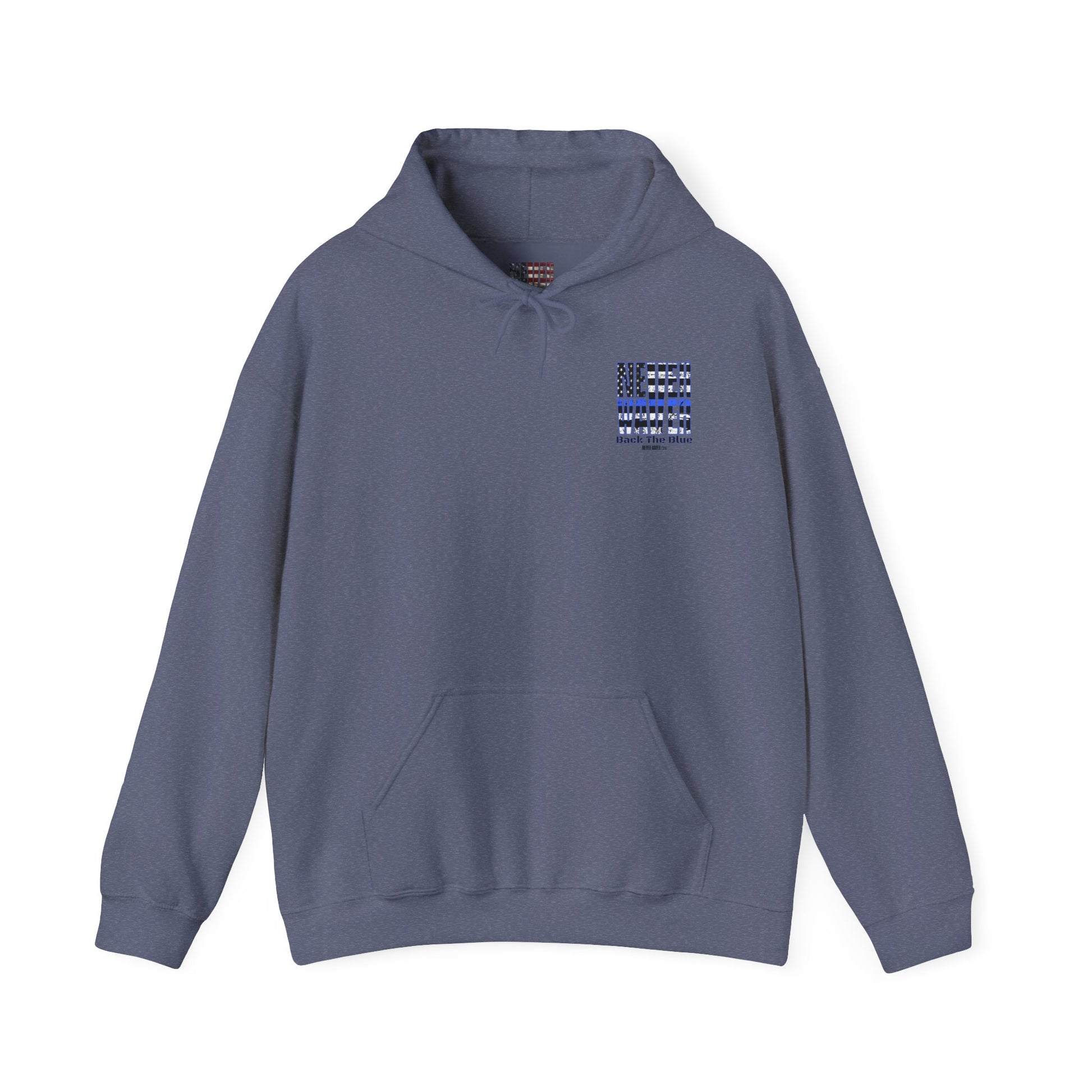 Never Waver Back The Blue Hoodie - Unisex Heavy Blend Sweatshirt - Never Waver