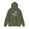 Unisex Heavy Blend™ Hooded Sweatshirt - Stylish Comfort with 'Never Waver Trump Fist Pump W Jesus  Protection' Design - Never Waver