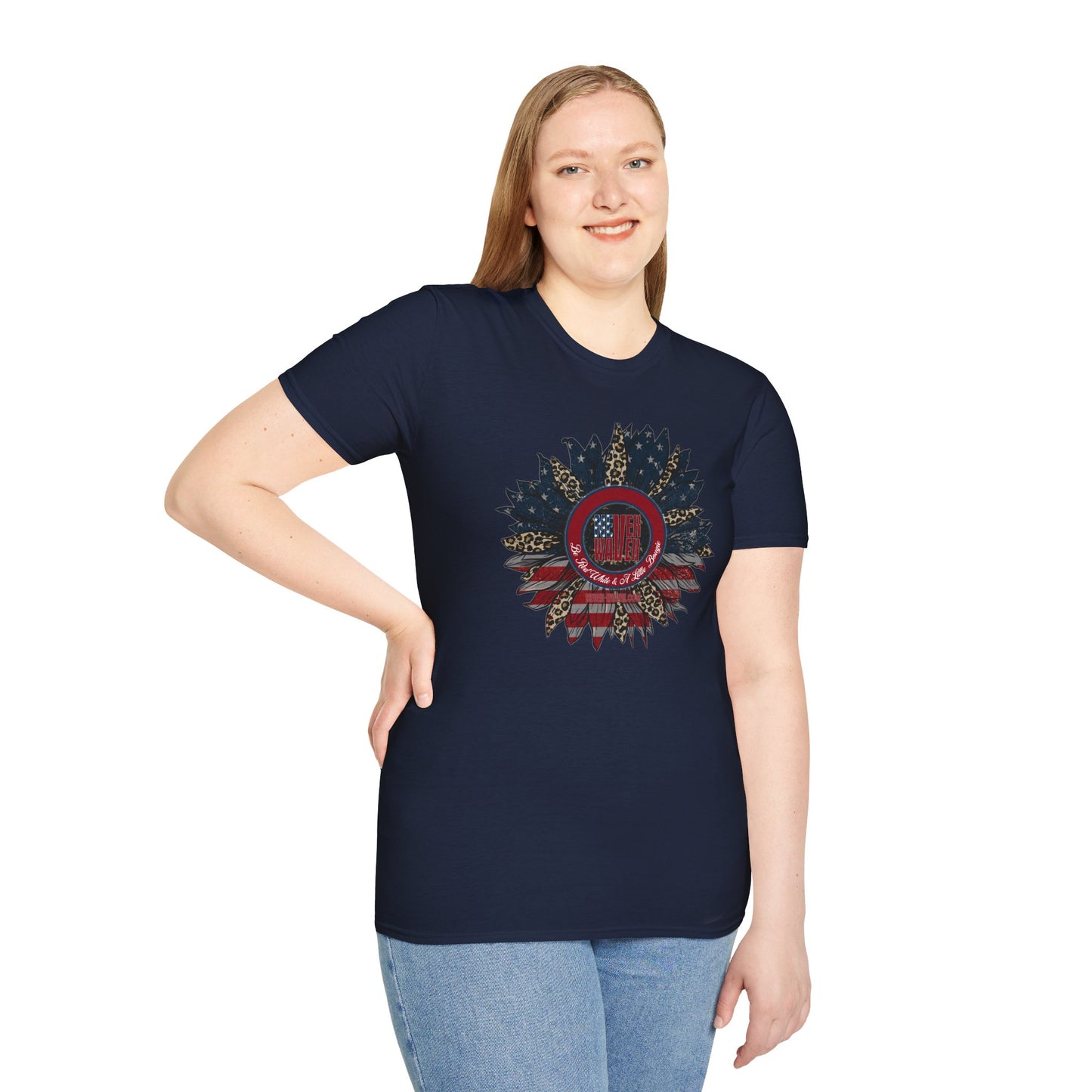 Never Waver Be Red White & a Little Bougie Unisex Softstyle T-Shirt - Never Waver