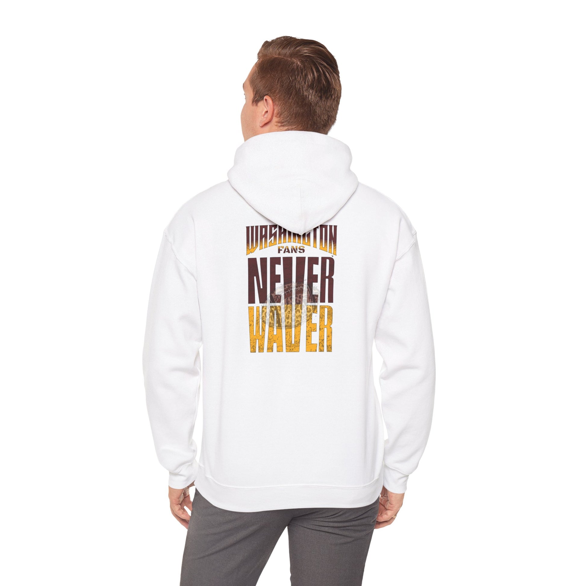 Unisex Heavy Blend™ Hooded Sweatshirt - Washington Fans Never Waver W Leopard Football- Perfect for Sports Fans - Never Waver