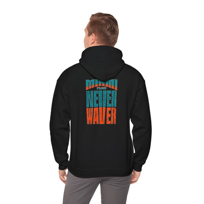 Unisex Heavy Blend™ Hooded Sweatshirt - "Miami Fans Never Waver" Inspirational Hoodie - Never Waver