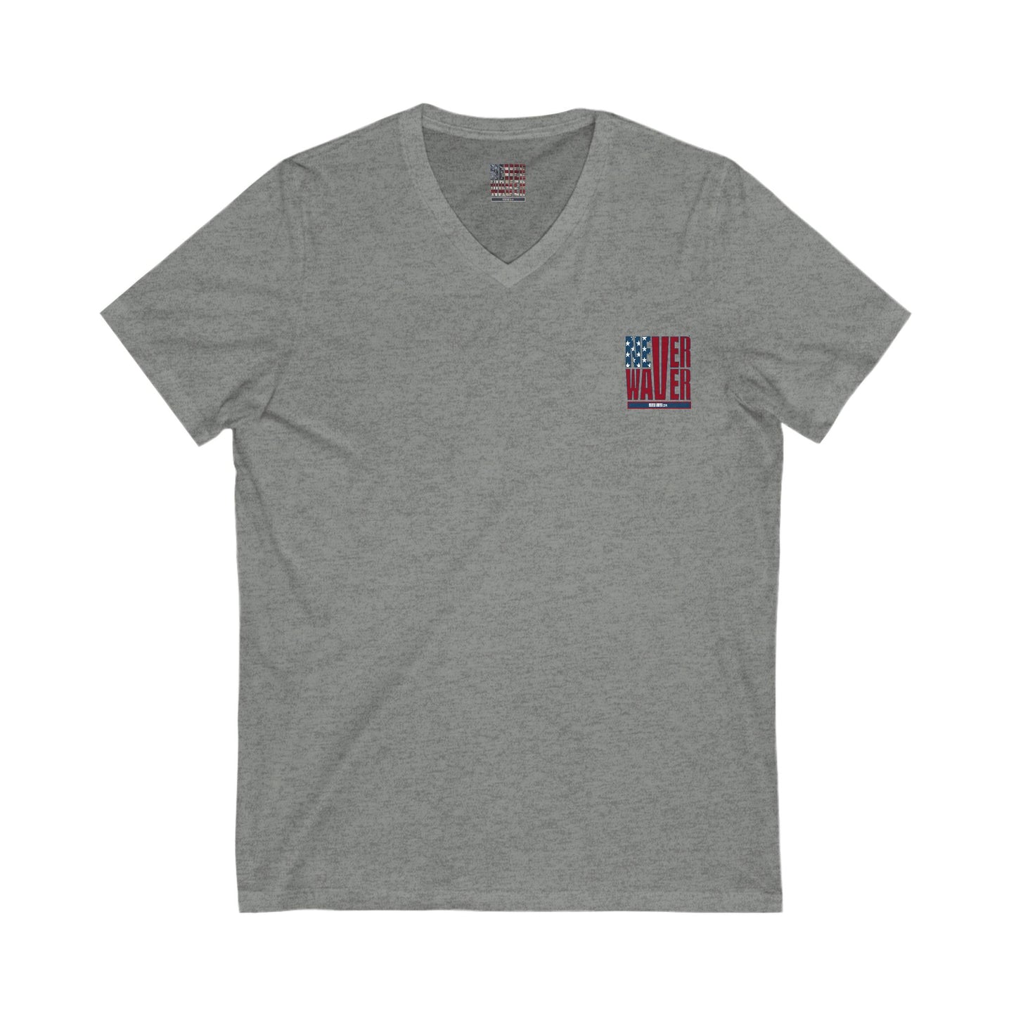Never Waver Like This Mom V-Neck Tee for Moms - Patriotic Short Sleeve Shirt - Never Waver
