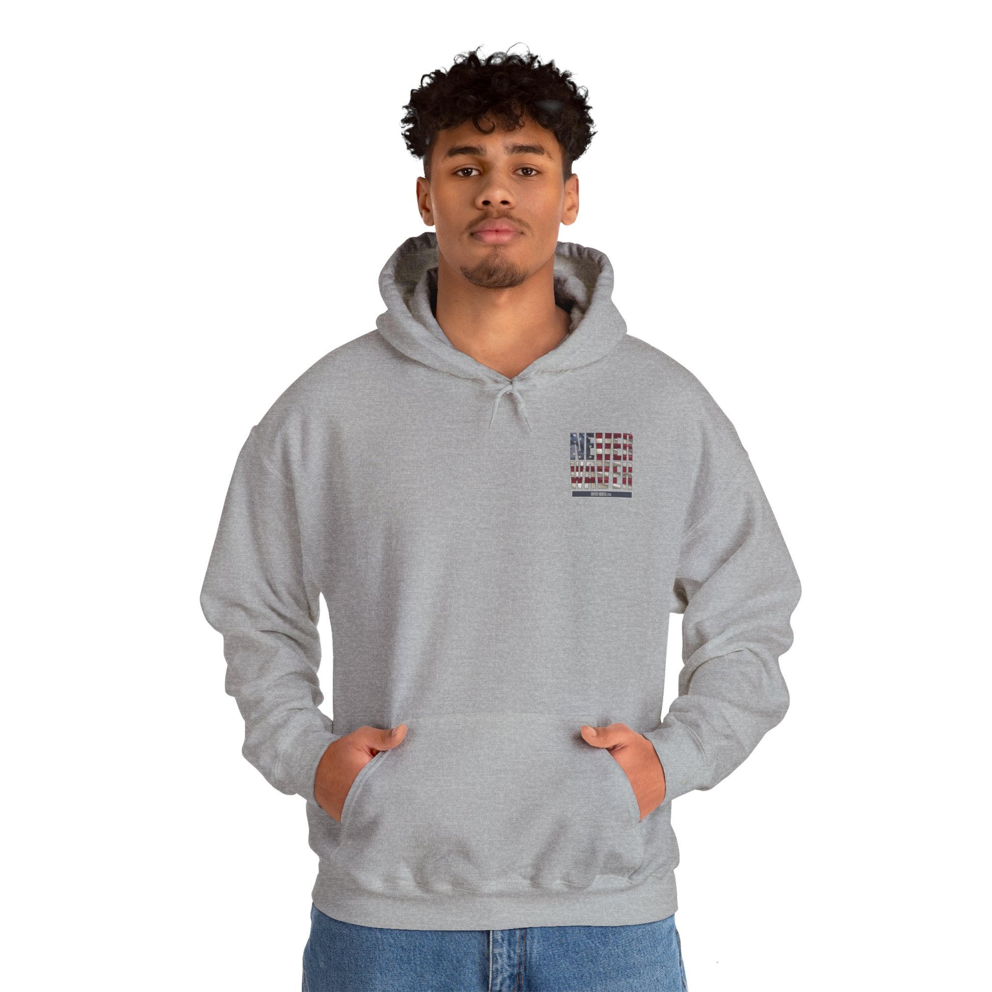 Never Waver Unisex Hooded Sweatshirt - Cozy Casual Wear for Everyday Comfort - Never Waver