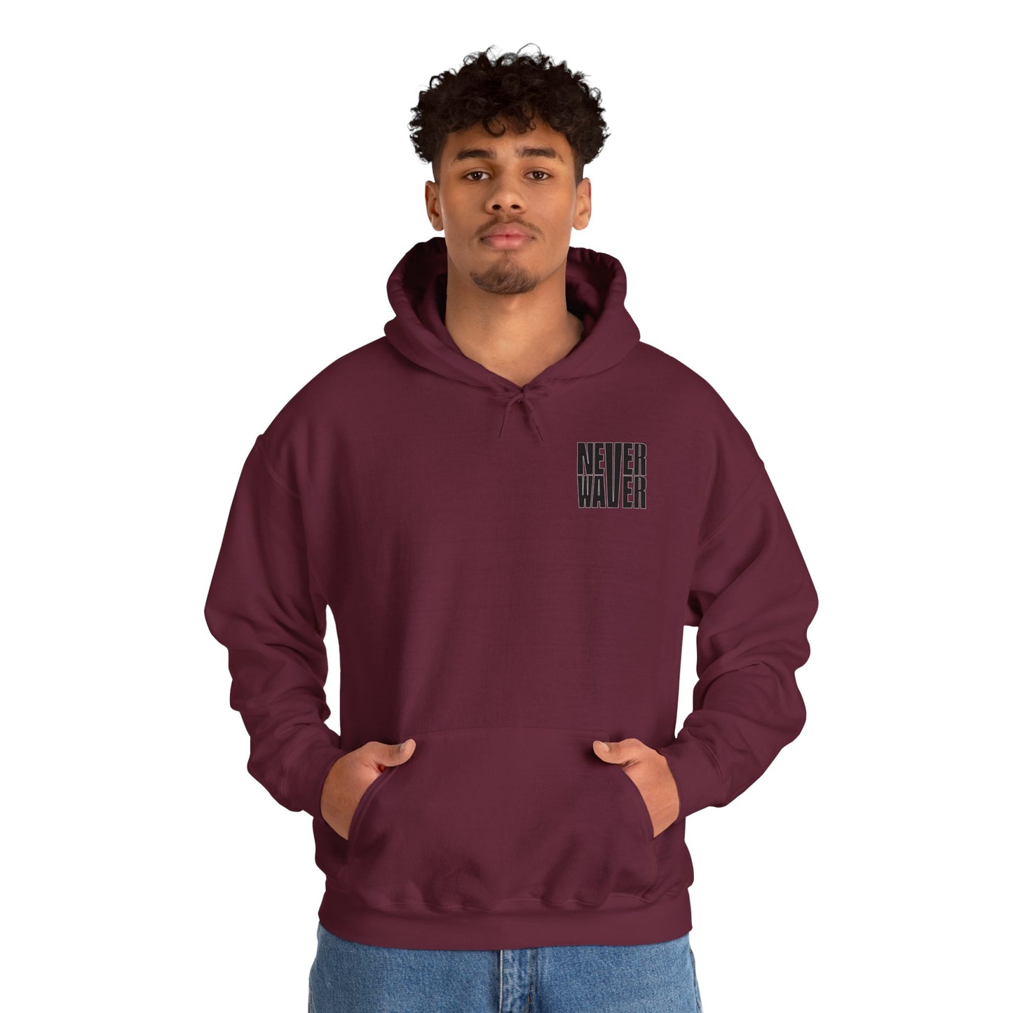 Cancer Awareness Hoodie - Never Waver - Fight, Hope, Strength, Love Tree of Ribbons - Never Waver