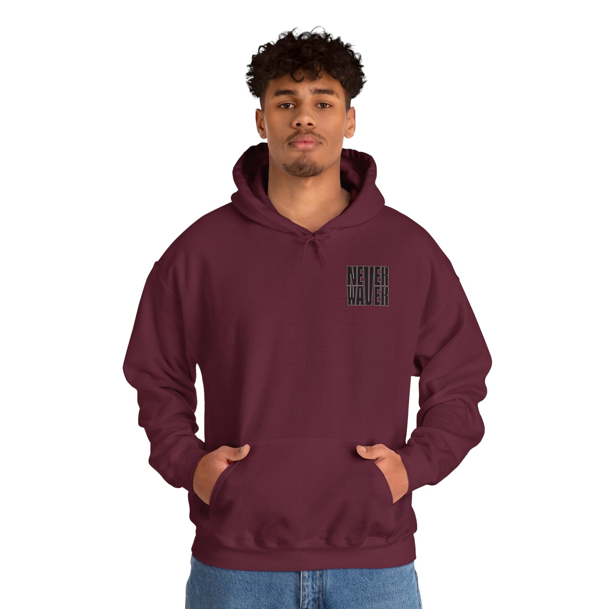 Cancer Awareness Hoodie - Never Waver - Fight, Hope, Strength, Love Tree of Ribbons - Never Waver