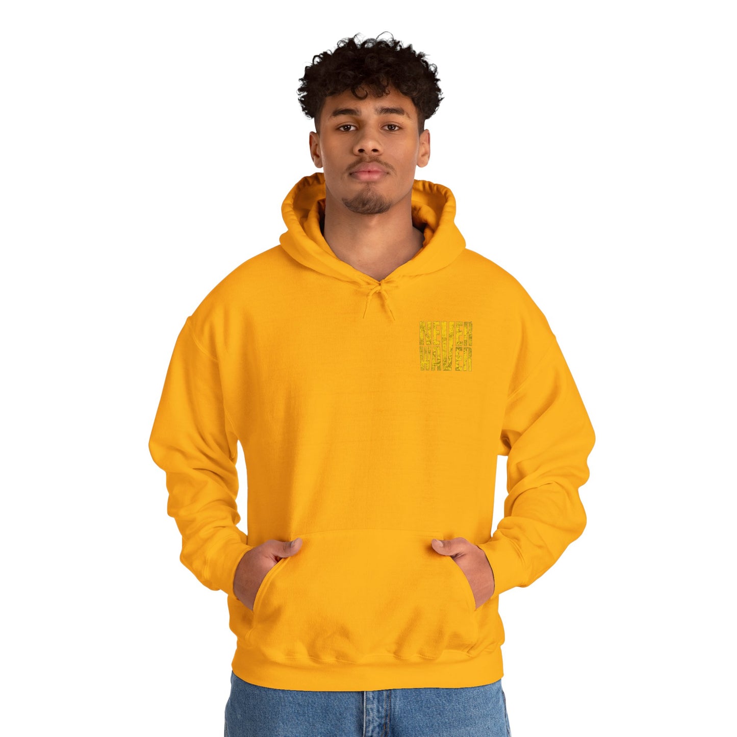 Los Angeles Fans Never Waver w Leopard Football Unisex Heavy Blend™ Hooded Sweatshirt - Cozy, Motivational Apparel for Everyday Wear