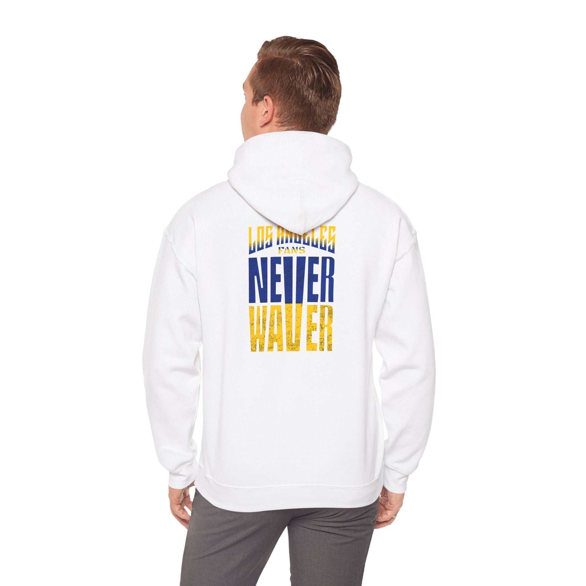 Inspired Unisex Heavy Blend™ Hooded Sweatshirt -Los Angeles Fans NEVER WAVER Graphic - Never Waver