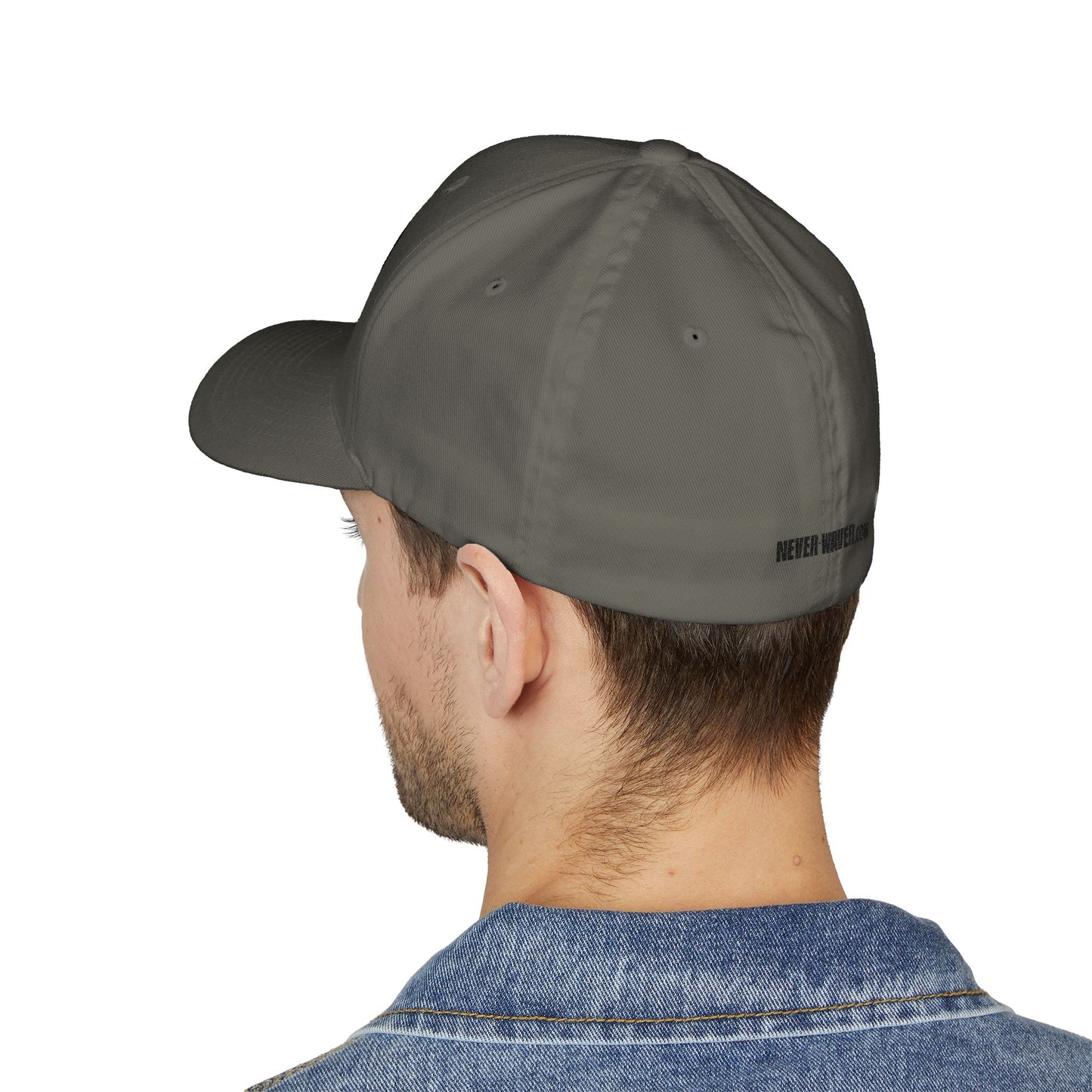 Never Waver Embroidered Cap - Structured White Baseball Hat for Motivation and Style