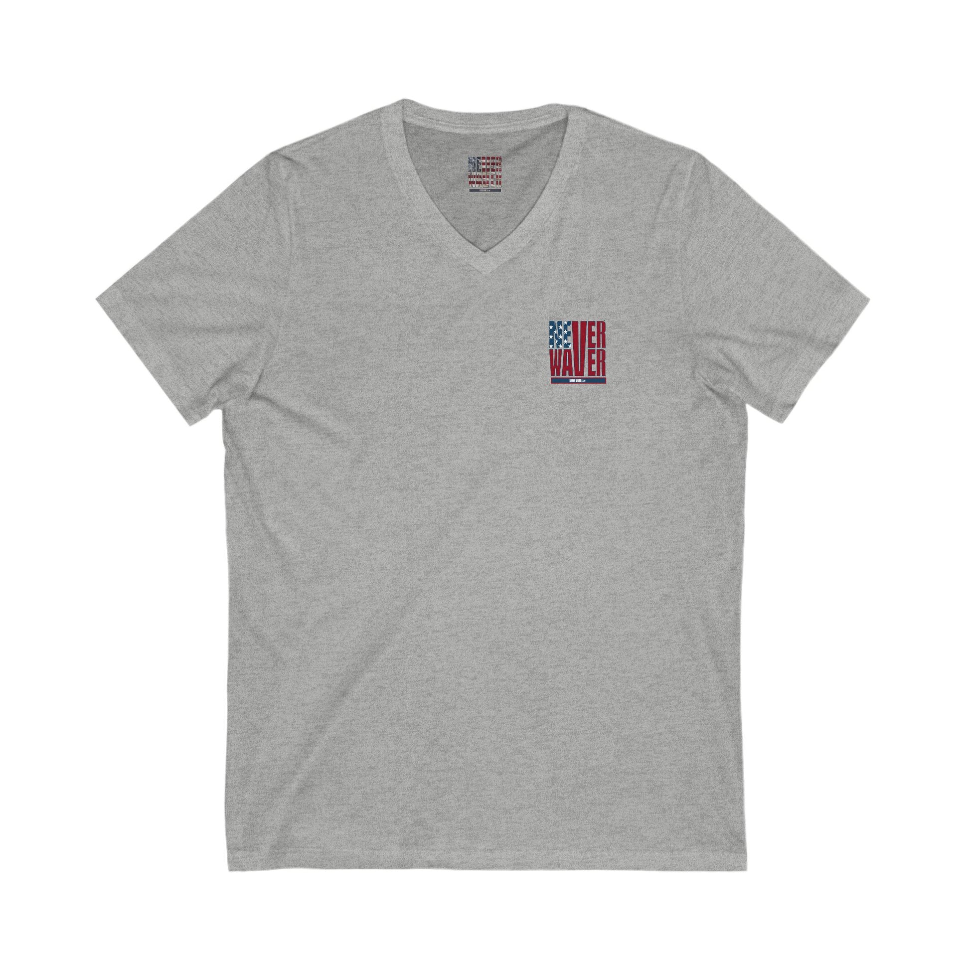 Unisex V-Neck Tee - Never Waver Be Red White and A little Bougie T-Shirt - Never Waver