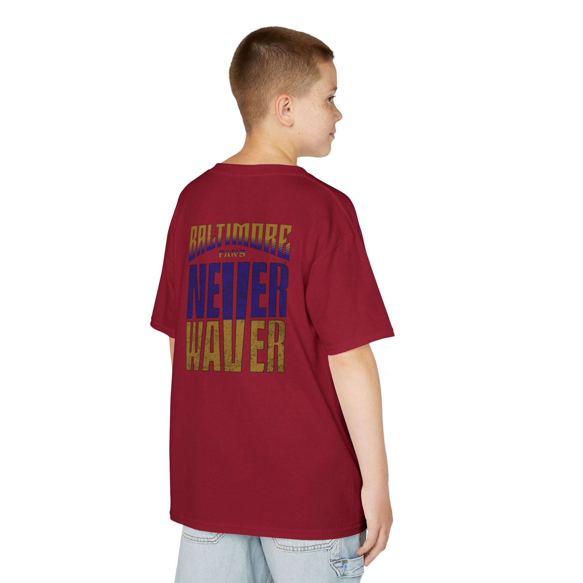 Baltimore Fans Never Waver Kids Heavy Cotton™ Tee