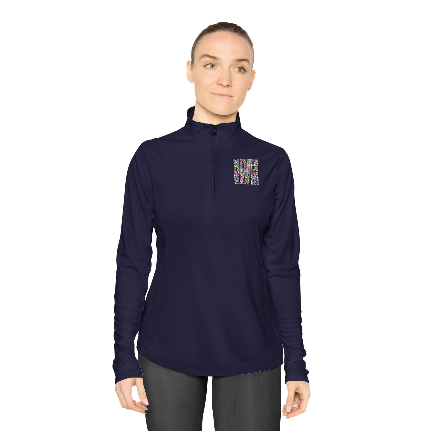 Never Waver Leopard Ladies Quarter-Zip Pullover - Never Waver