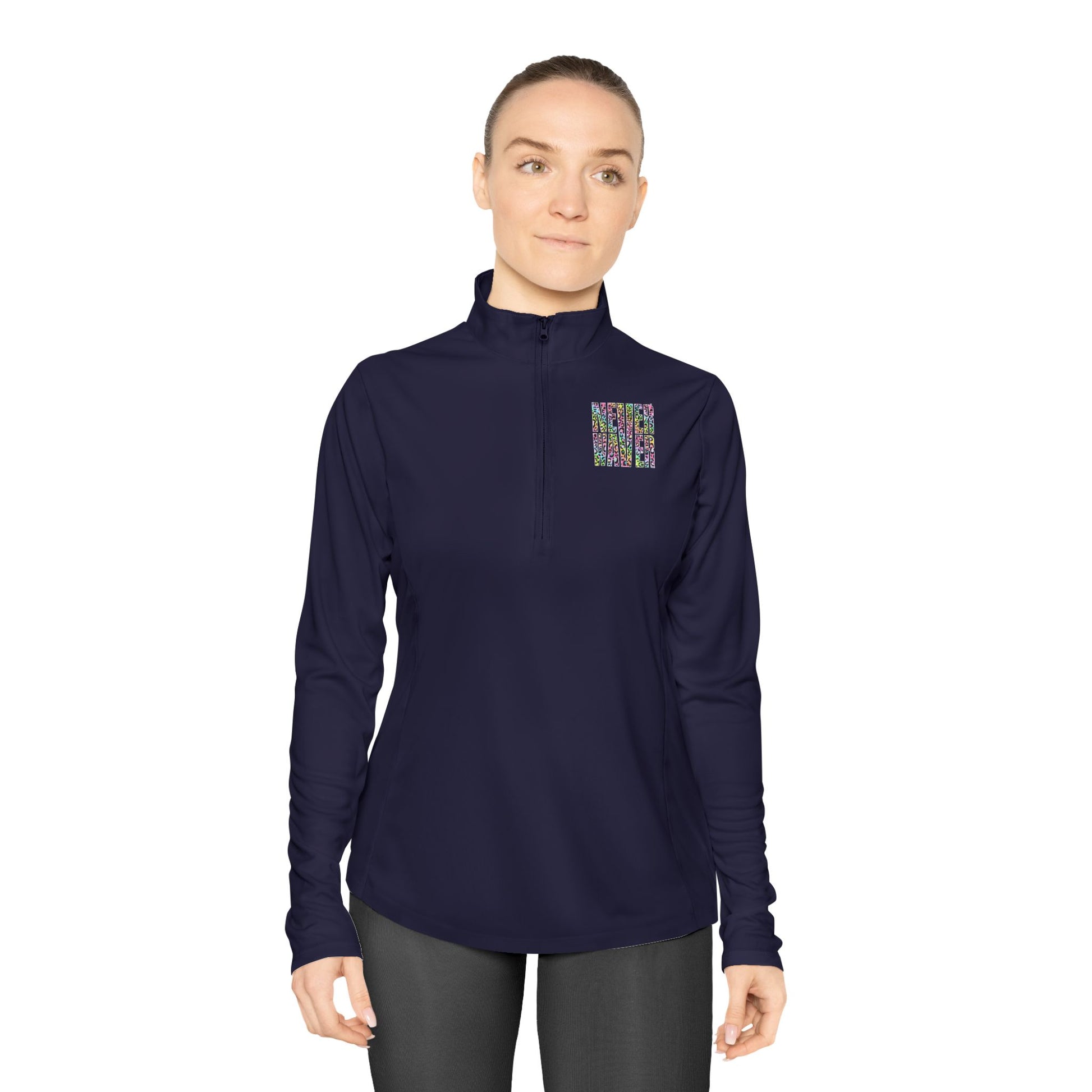 Never Waver Leopard Ladies Quarter-Zip Pullover - Never Waver