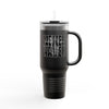 Insulated Travel Mug - "Never Wave Jesus  feature a bold, eye-catching design that reflects a steadfast faith and confidence in Christ. " - 40oz Sporty Drinkware - Never Waver