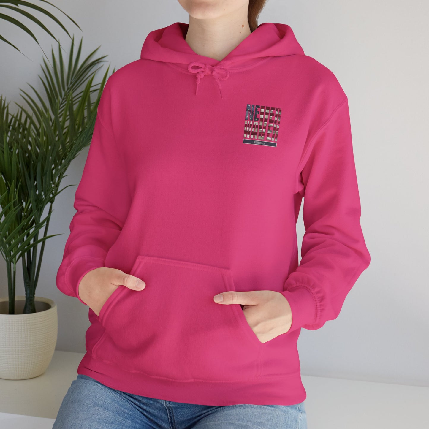 Never Waver Unisex Hooded Sweatshirt - Cozy Casual Wear for Everyday Comfort - Never Waver
