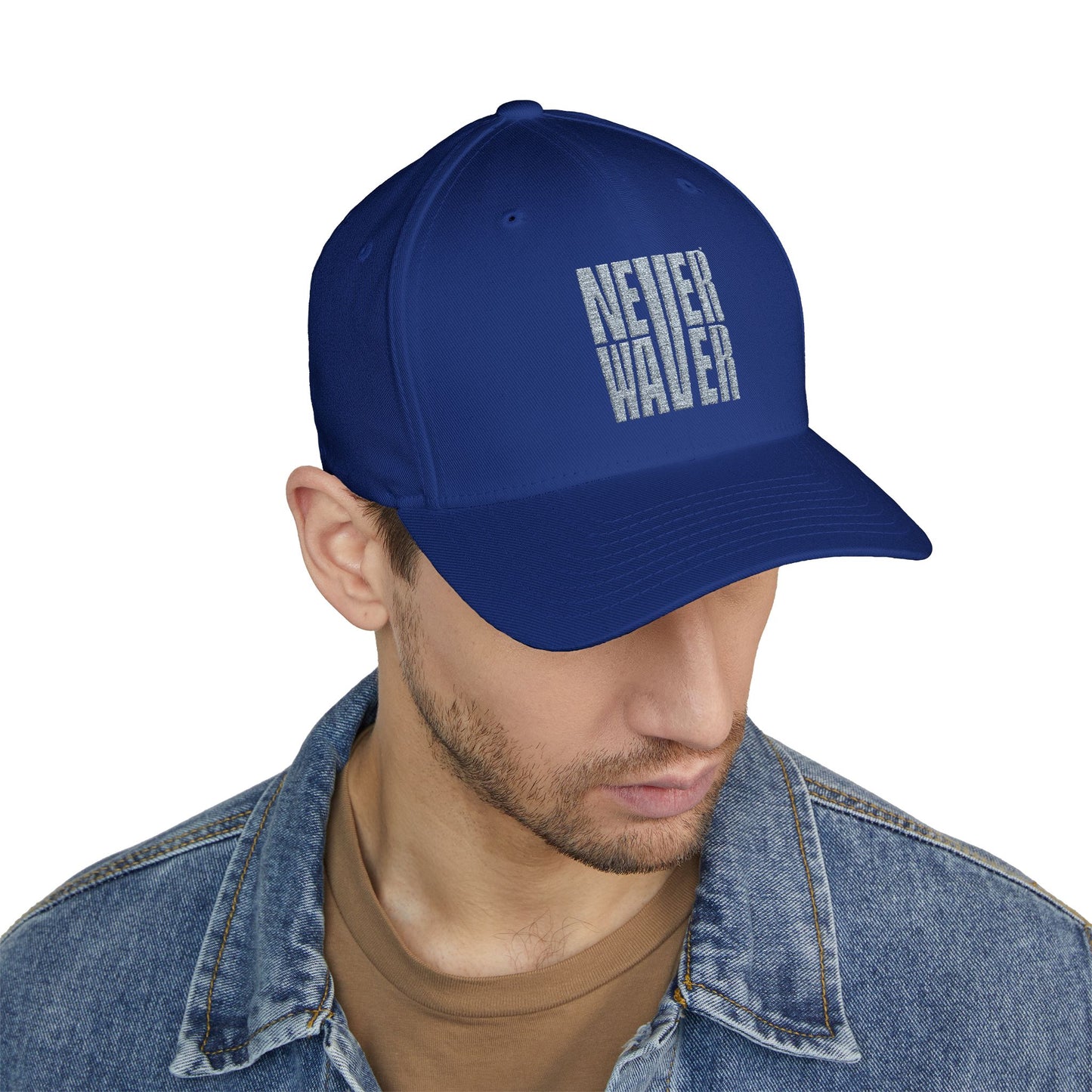 Embroidered Motivational Baseball Cap - 'Never Waver' - Perfect for Outdoor Enthusiasts