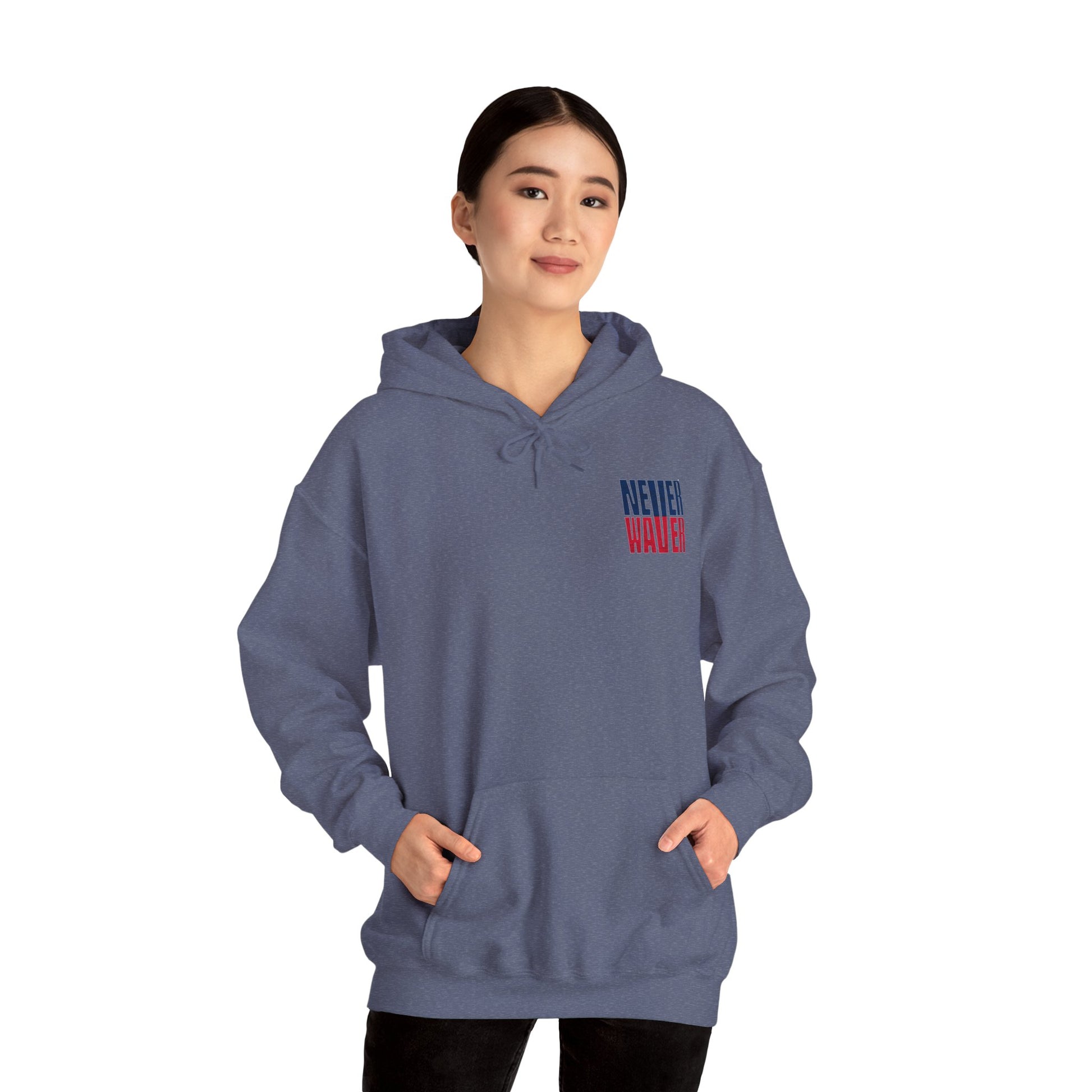 Unisex Heavy Blend™ Hooded Sweatshirt - New England Fans Never Waver w Leopard football - Never Waver