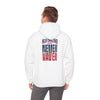 Unisex Heavy Blend™ Hooded Sweatshirt - New England Fans Never Waver w Leopard football - Never Waver