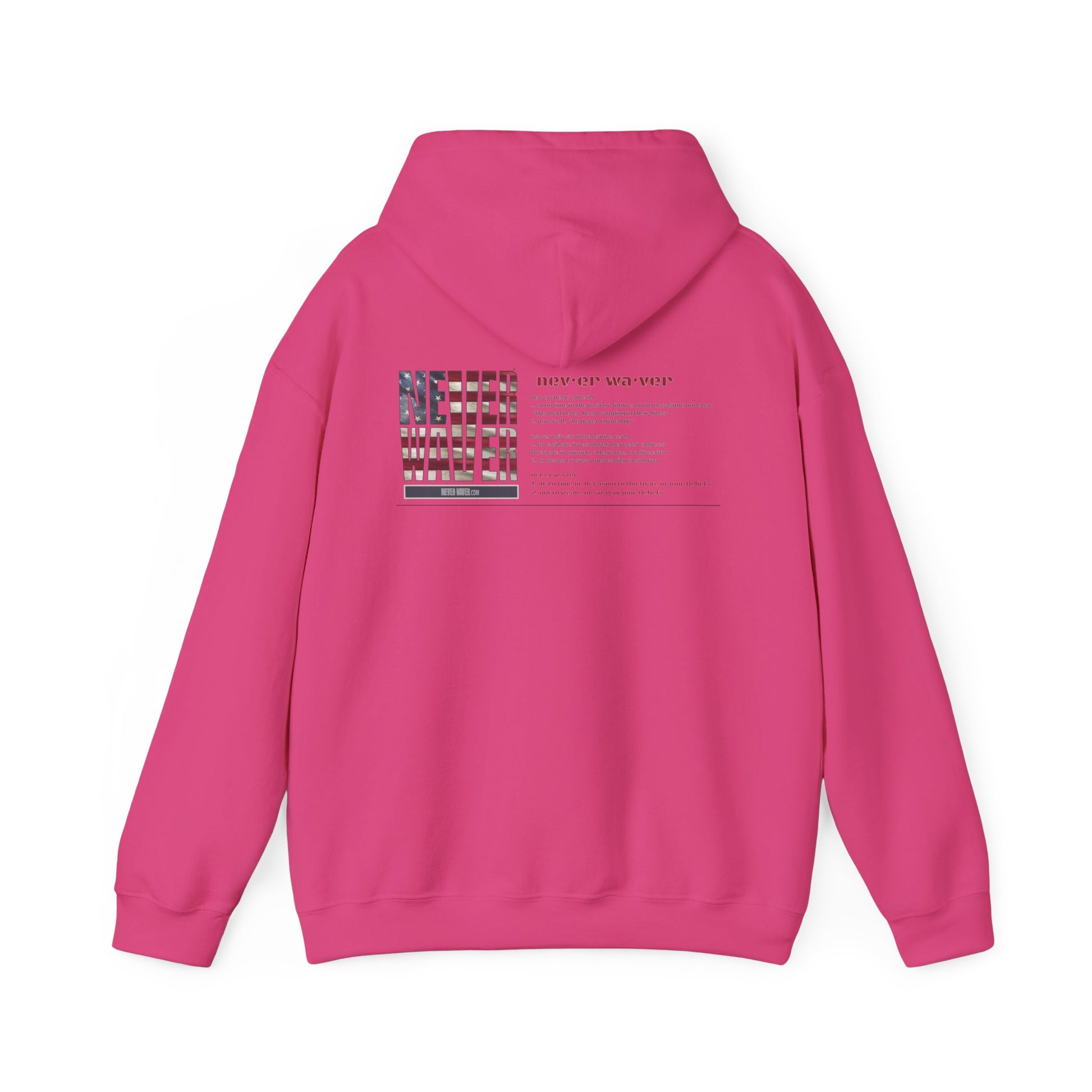 Inspirational Unisex Hoodie - 'Never Waver Definition ' Motivational Sweatshirt - Never Waver