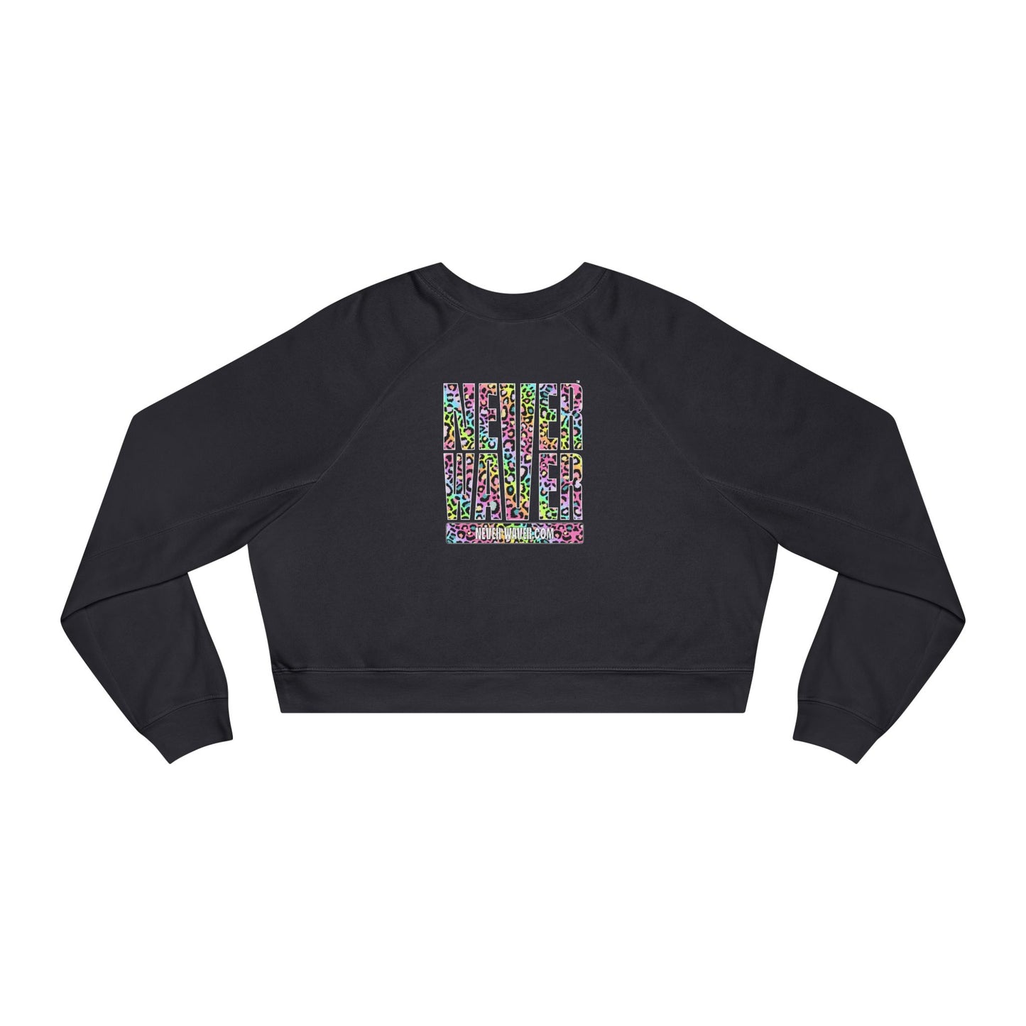 Never Waver Leopard Women's Cropped Fleece Pullover - Never Waver