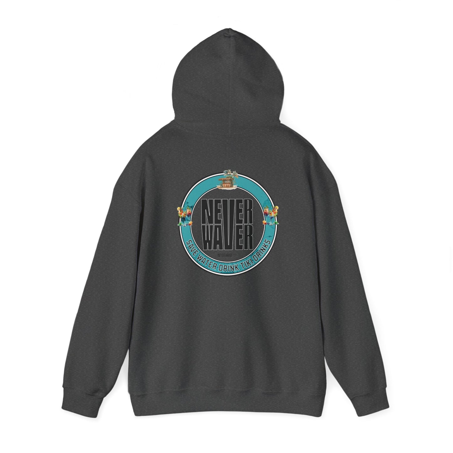Eco-Friendly Unisex Hoodie: "Never Waver Save Water Drink Tiki Drinks" - Never Waver