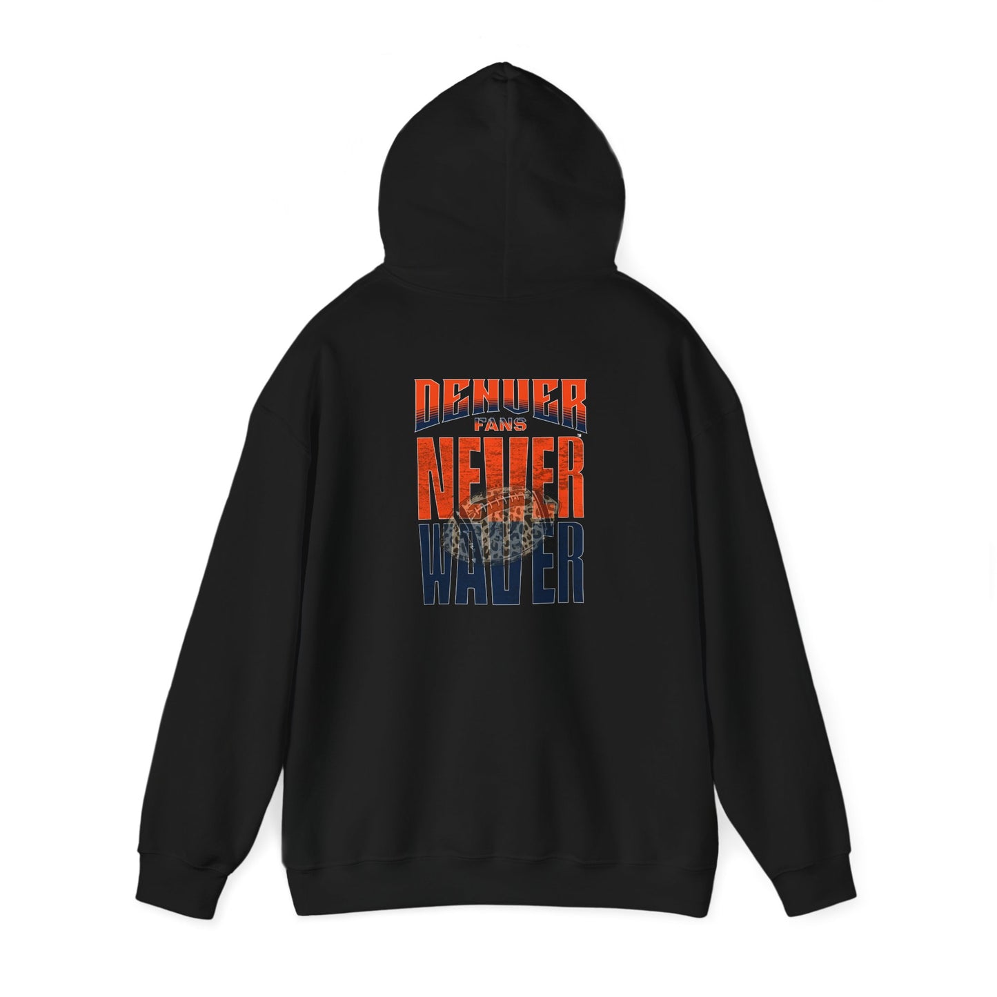 Unisex Heavy Blend™ Hooded Sweatshirt - Denver Fans Never Waver W Leopard Football Motivation - Never Waver