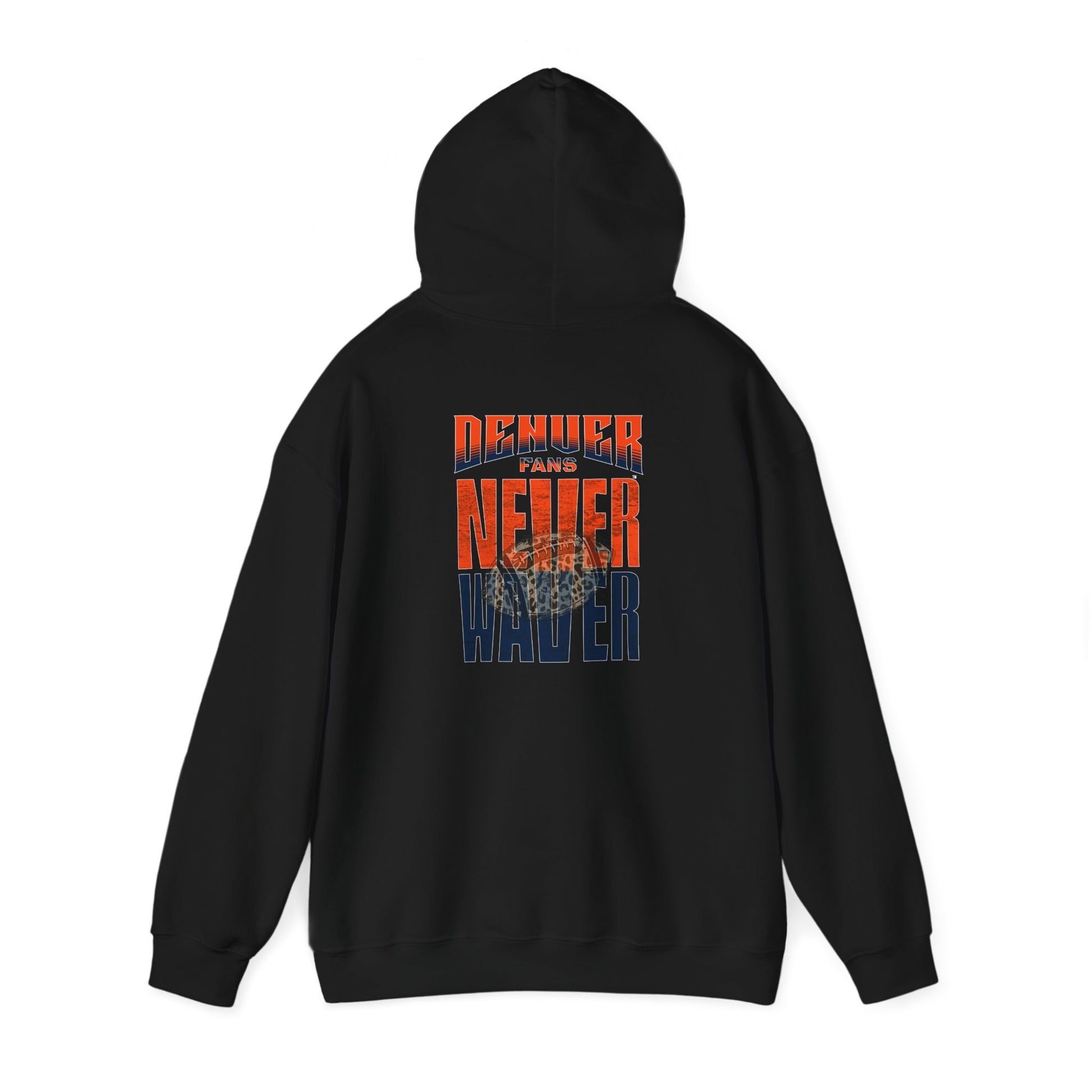 Unisex Heavy Blend™ Hooded Sweatshirt - Denver Fans Never Waver W Leopard Football Motivation - Never Waver