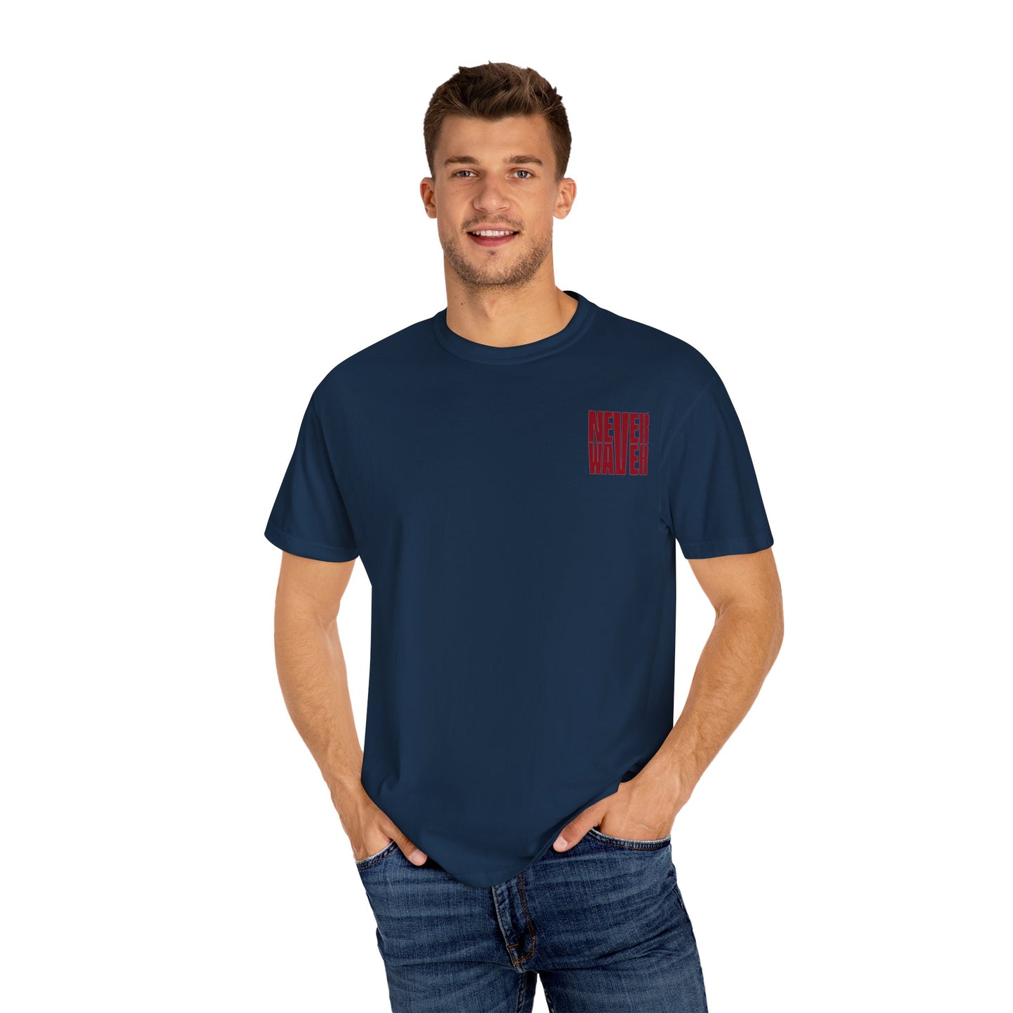 Unisex Garment-Dyed T-Shirt - 'Never Waver Just A Mom Trying Not to Raise A&&holes' Design - Never Waver