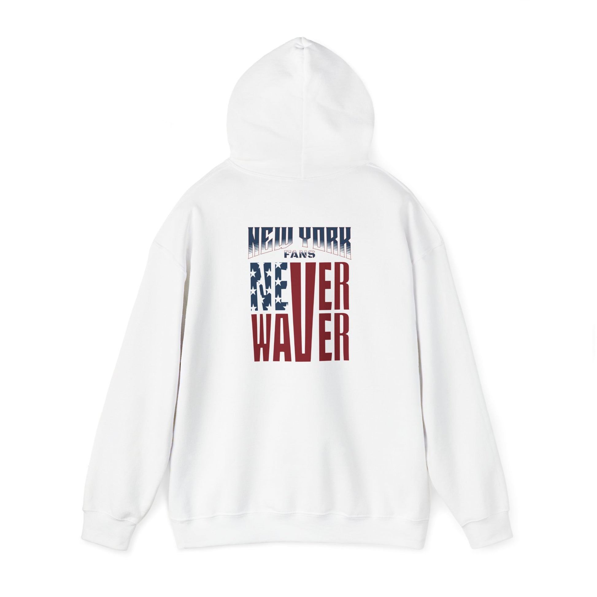 Unisex Heavy Blend™ Hoodie - 'New York Fans Never Waver' American Flag Design - Never Waver