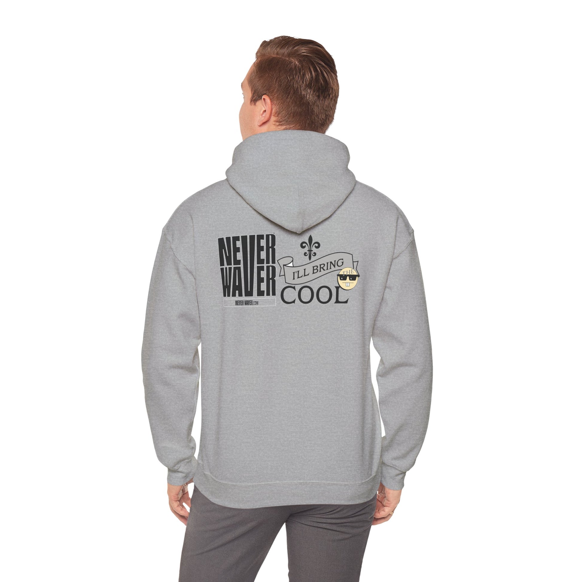 Unisex Heavy Blend™ Hooded Sweatshirt - "Never Waver I'll Bring The Cool" Inspirational Hoodie - Never Waver