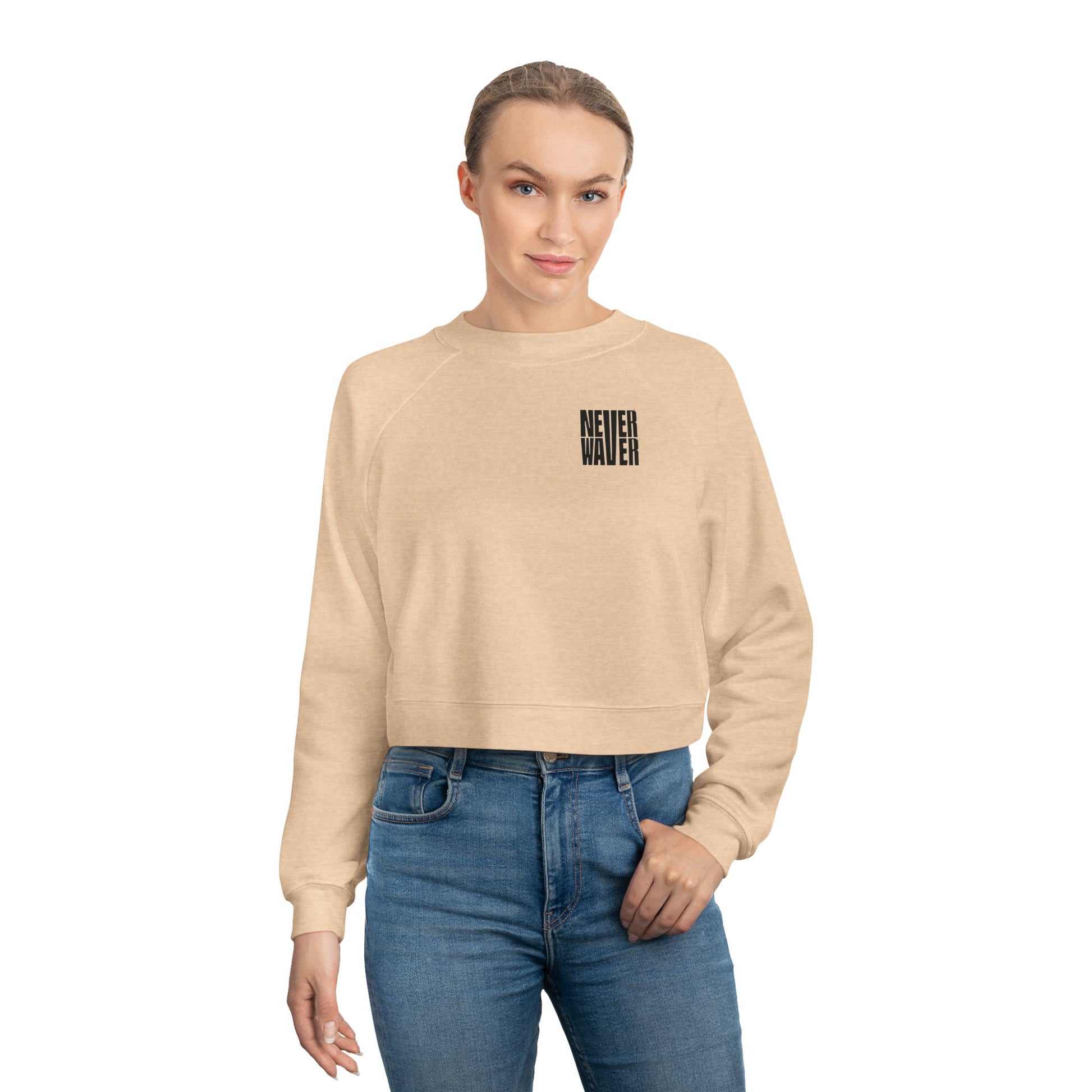 Never Waver Ain't No Hood Like Motherhood Leopard Women's Cropped Fleece Pullover - Never Waver