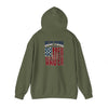 Unisex Heavy Blend™ Hooded Sweatshirt - 'New York Fans Never Waver W Leopard Football' American Pride Design - Never Waver