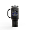 True Americans Never Waver They Always Back The Blue   Insulated Travel Mug, 40oz - Never Waver