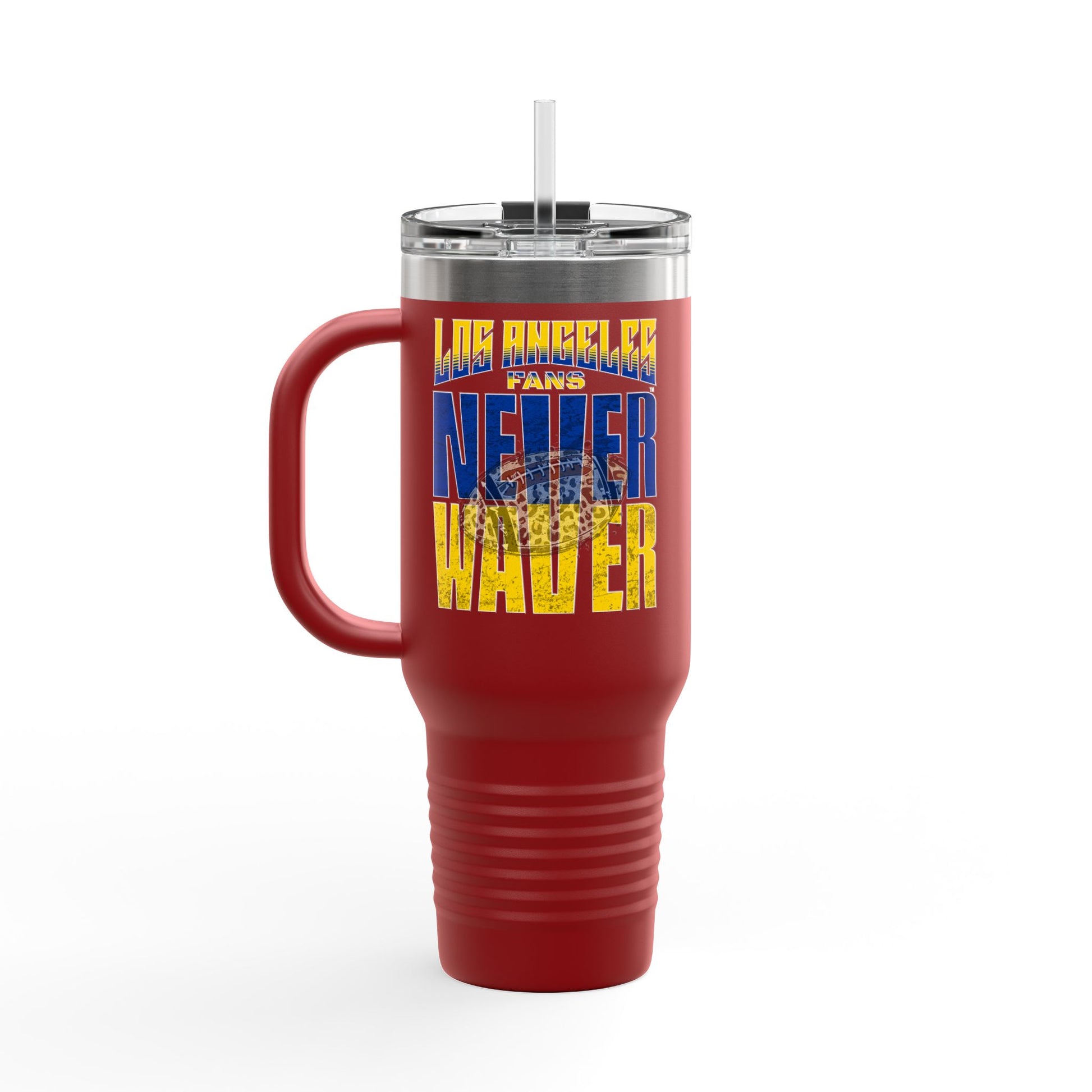 Los Angeles Fans Never Waver W-Leopard Football Insulated Travel Mug, 40oz - Never Waver