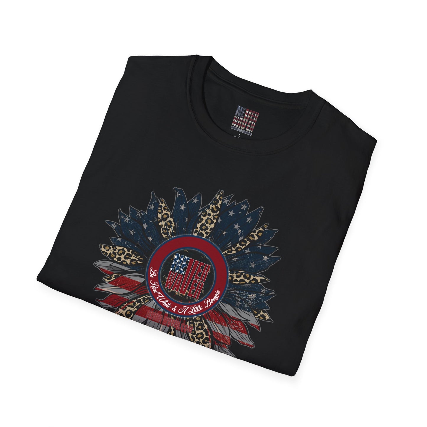 Never Waver Be Red White & a Little Bougie Unisex Softstyle T-Shirt - Never Waver