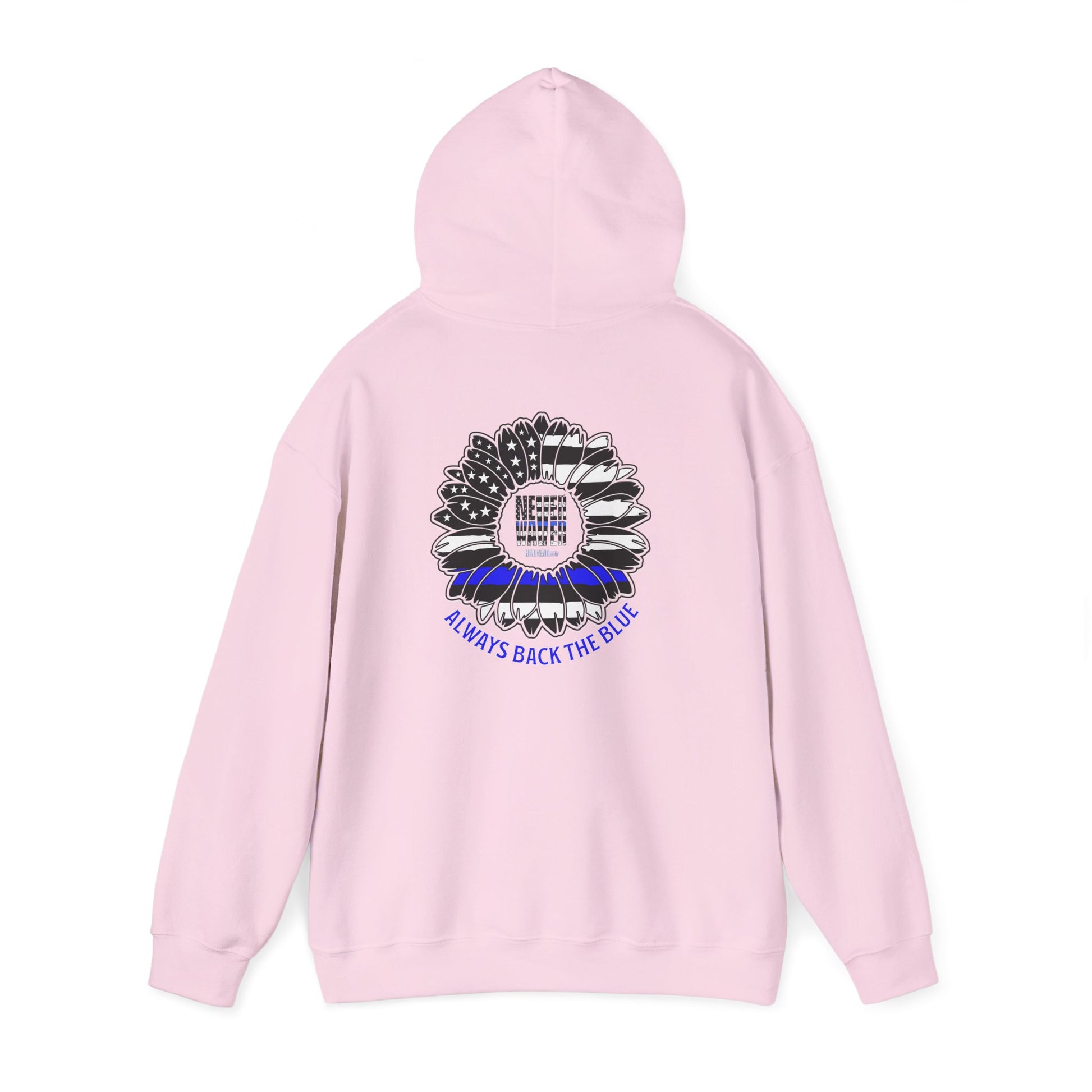 Never Waver Always Back the Blue Hooded Sweatshirt - Unisex Heavy Blend™ - Never Waver