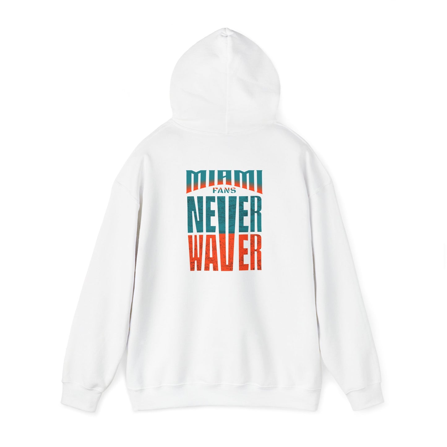 Unisex Heavy Blend™ Hooded Sweatshirt - "Miami Fans Never Waver" Inspirational Hoodie - Never Waver