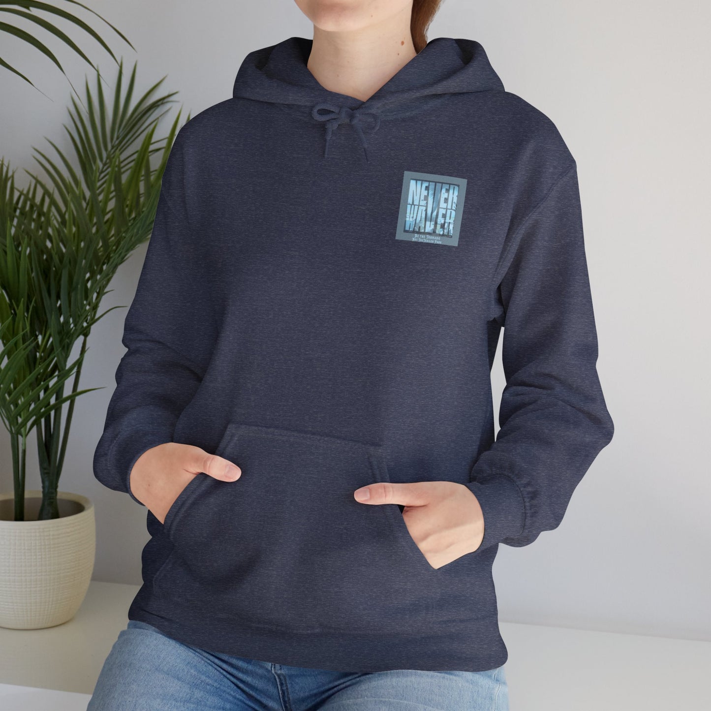 Cozy Unisex Hooded Sweatshirt - "Never Waver" Motivational Design - Never Waver