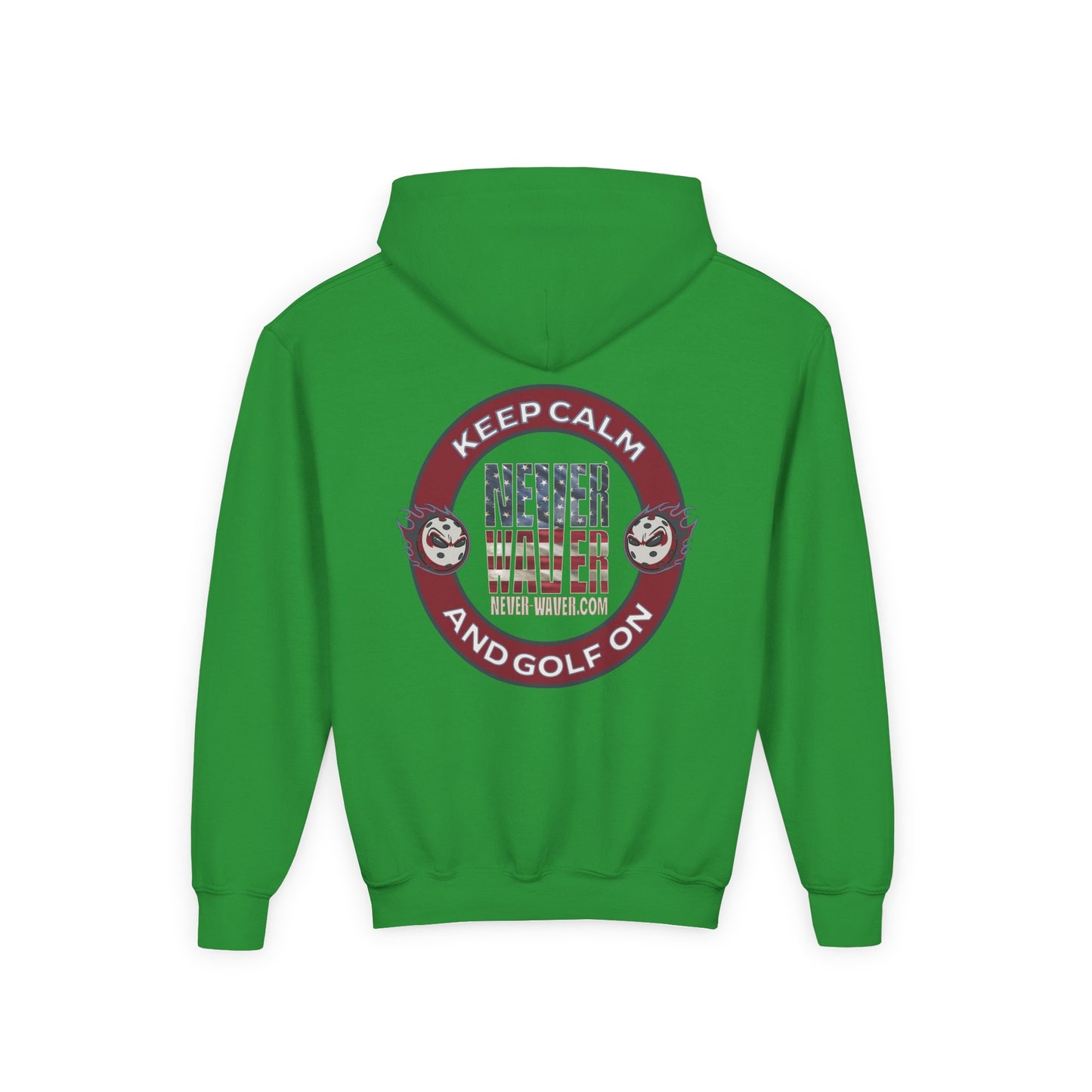 Youth Golf Hoodie - "Never Waver Golf" Sweatshirt for Young Golfers - Never Waver