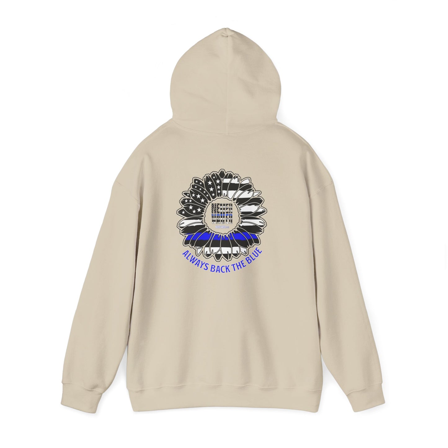 Never Waver Always Back the Blue Hooded Sweatshirt - Unisex Heavy Blend™ - Never Waver