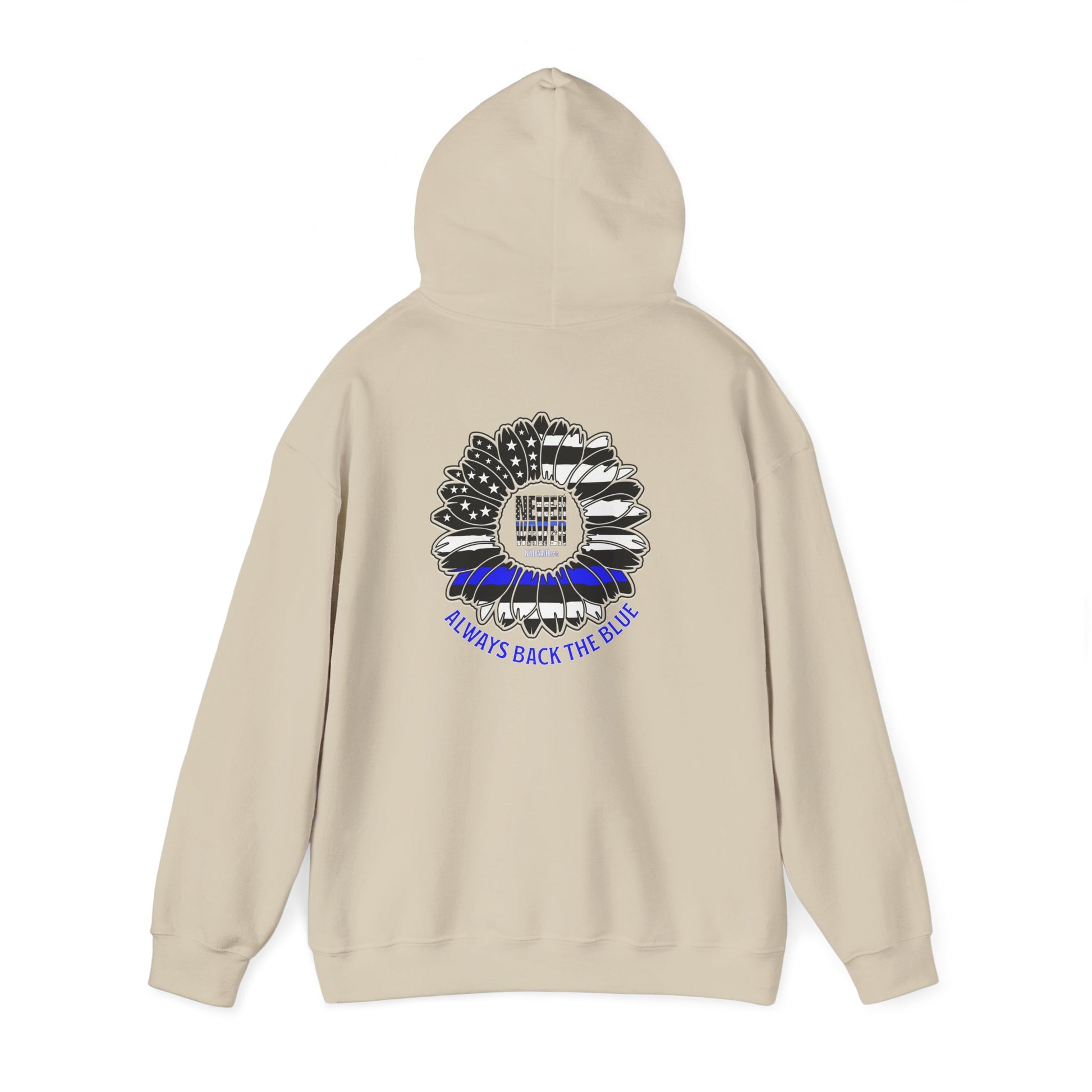 Never Waver Always Back the Blue Hooded Sweatshirt - Unisex Heavy Blend™ - Never Waver