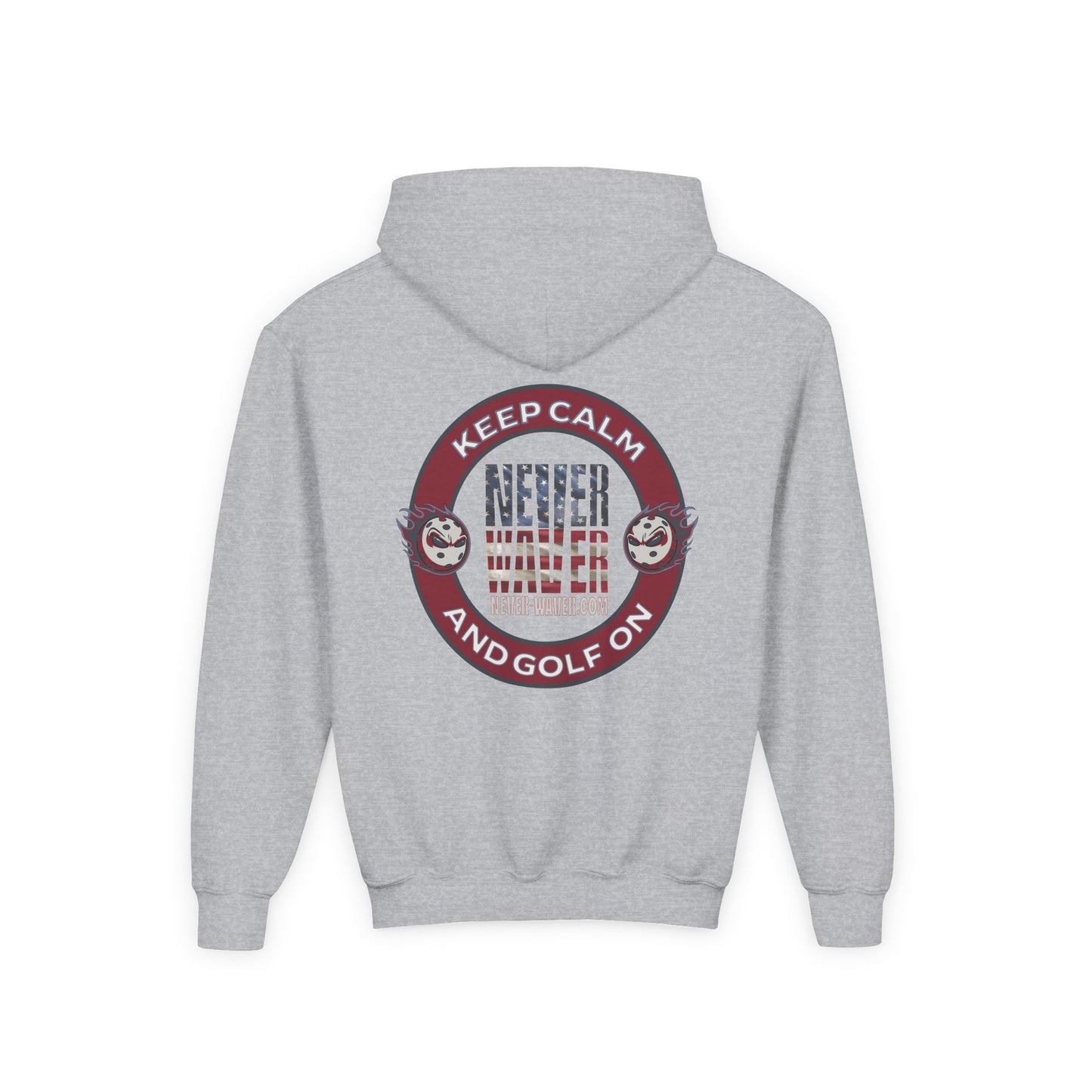 Youth Golf Hoodie - "Never Waver Golf" Sweatshirt for Young Golfers - Never Waver