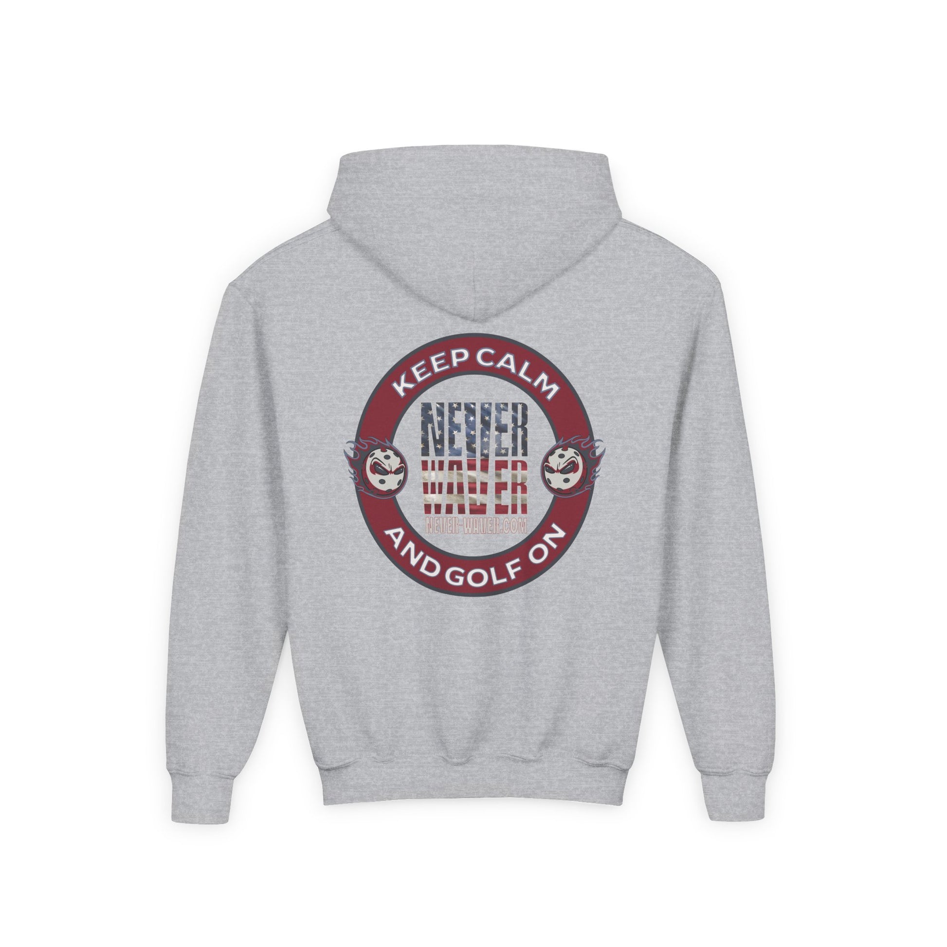 Youth Golf Hoodie - "Never Waver Golf" Sweatshirt for Young Golfers - Never Waver