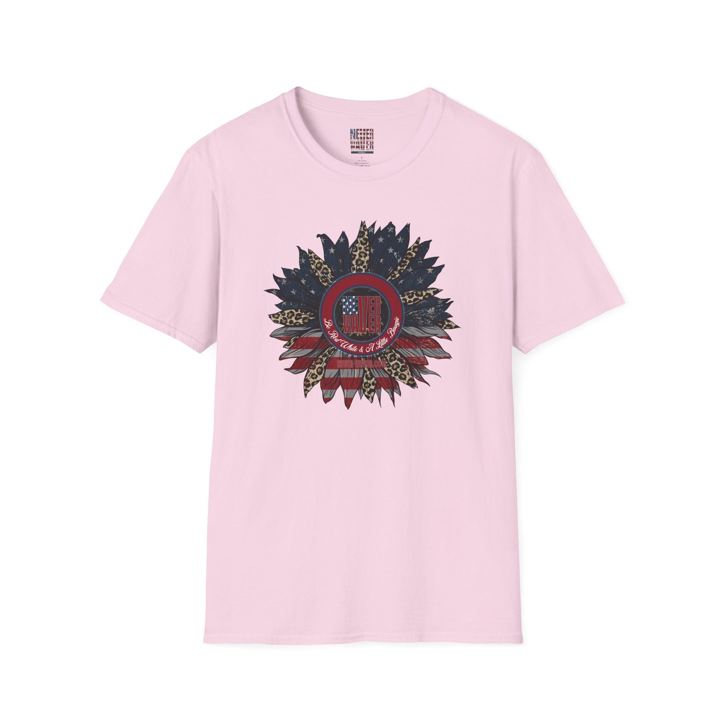 Never Waver Be Red White & a Little Bougie Unisex Softstyle T-Shirt - Never Waver