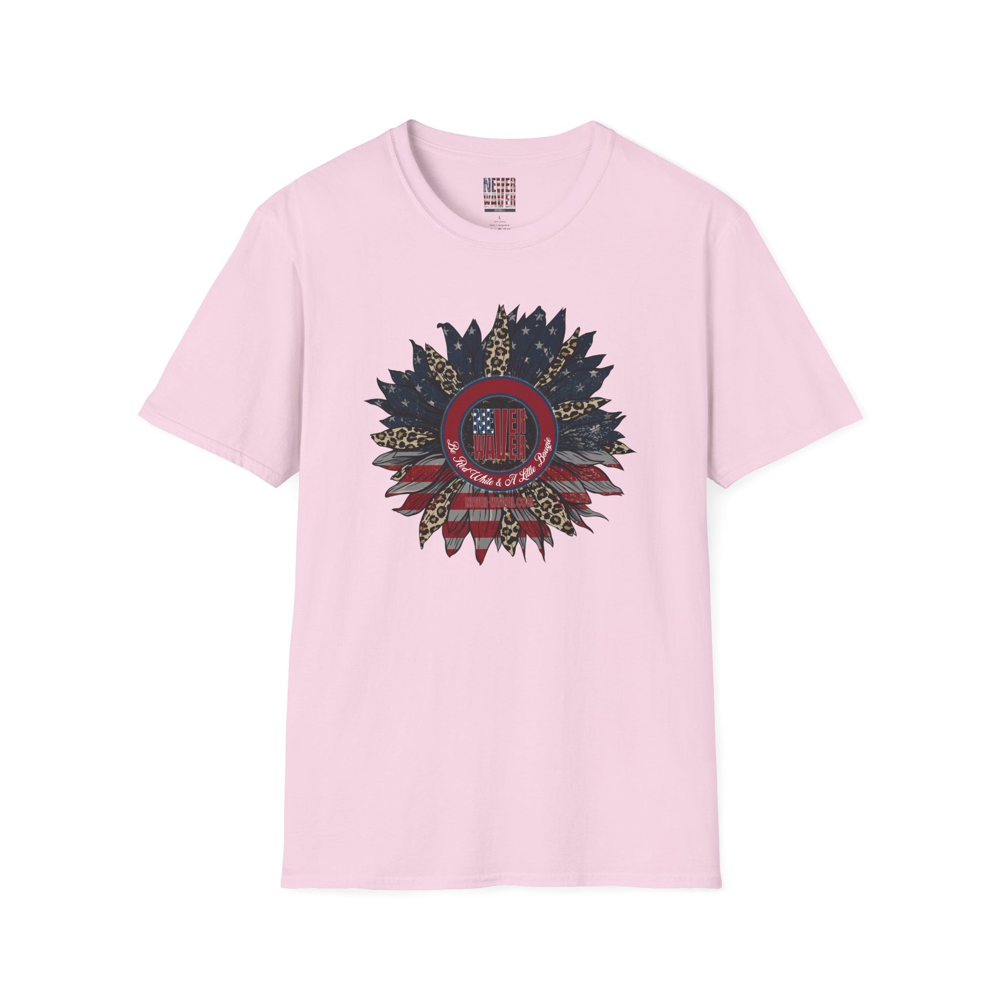Never Waver Be Red White & a Little Bougie Unisex Softstyle T-Shirt - Never Waver
